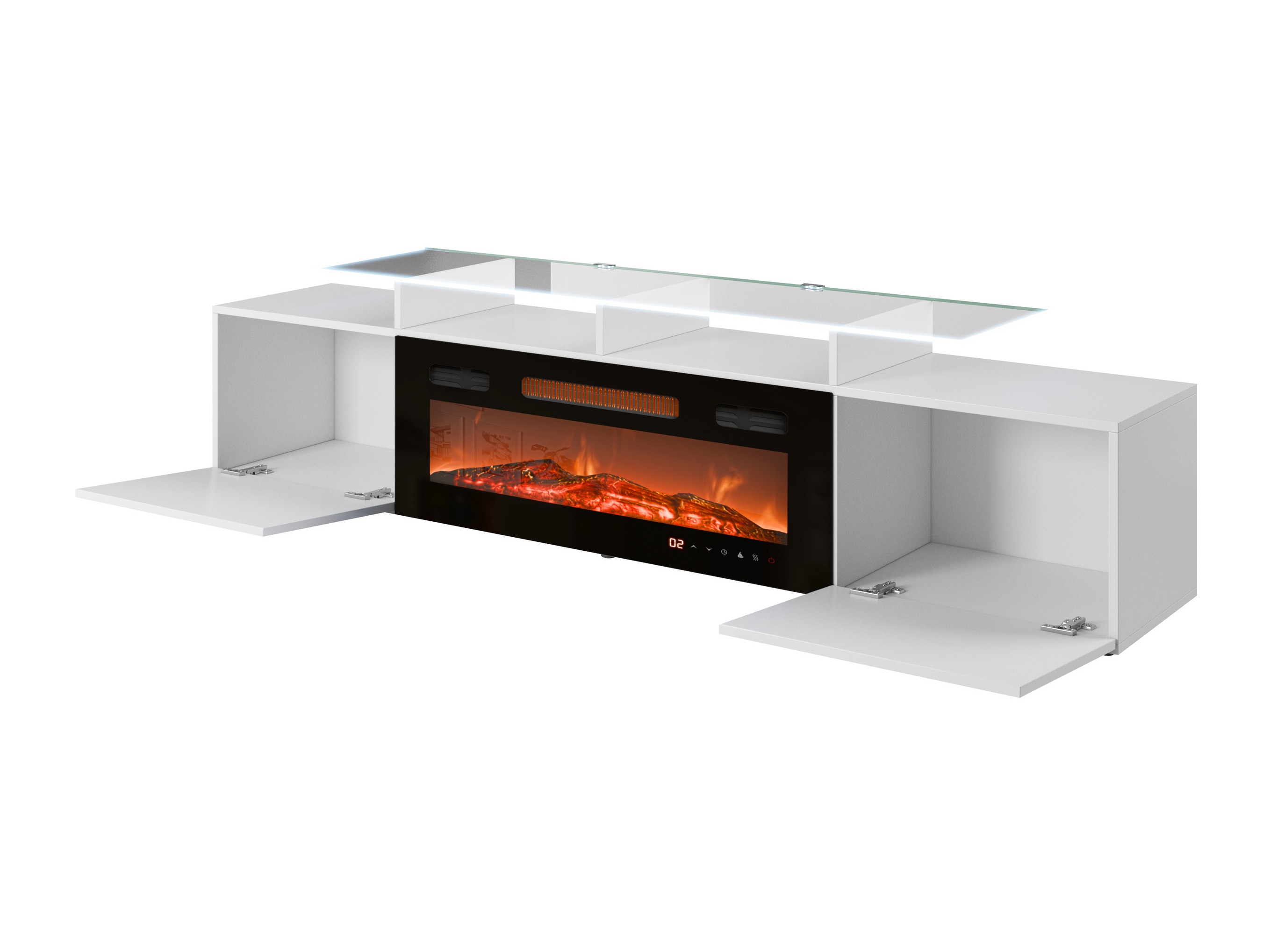 TV stand Numerus (Black + Glossy black)