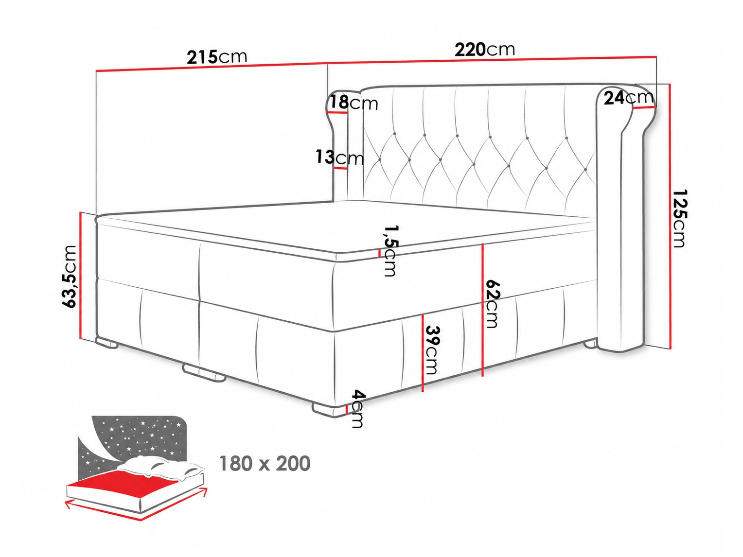 Continental bed Ars (Magic Velvet 2201)