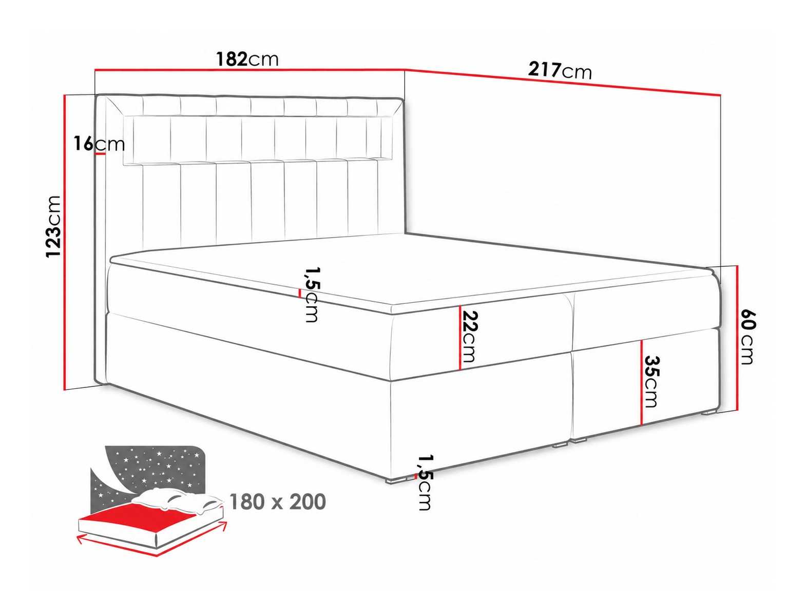 Continental bed Pomum (Magic Velvet 2217)