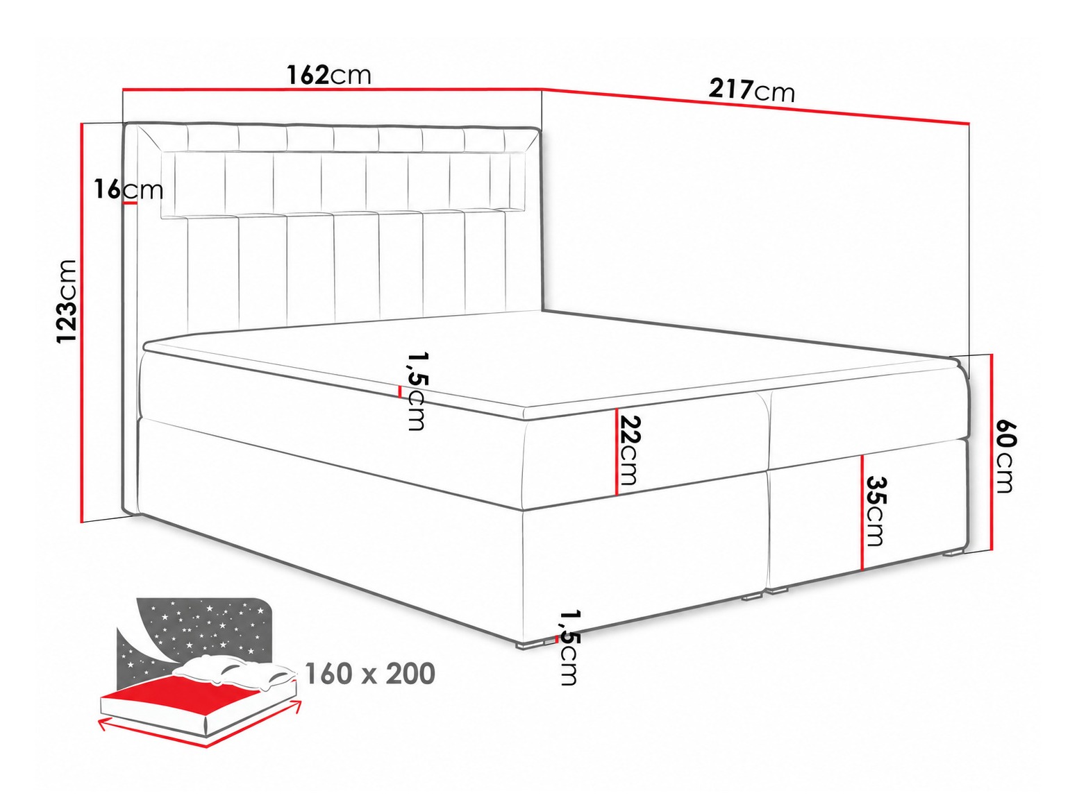 Continental bed Pomum (Magic Velvet 2239)