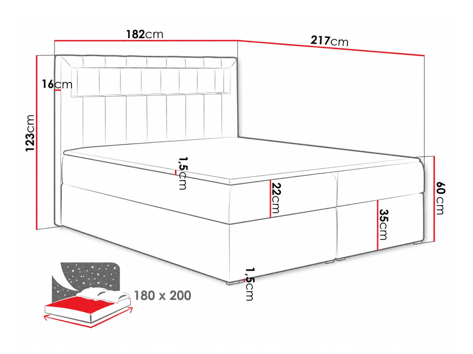 Continental bed Pomum (Magic Velvet 2239)