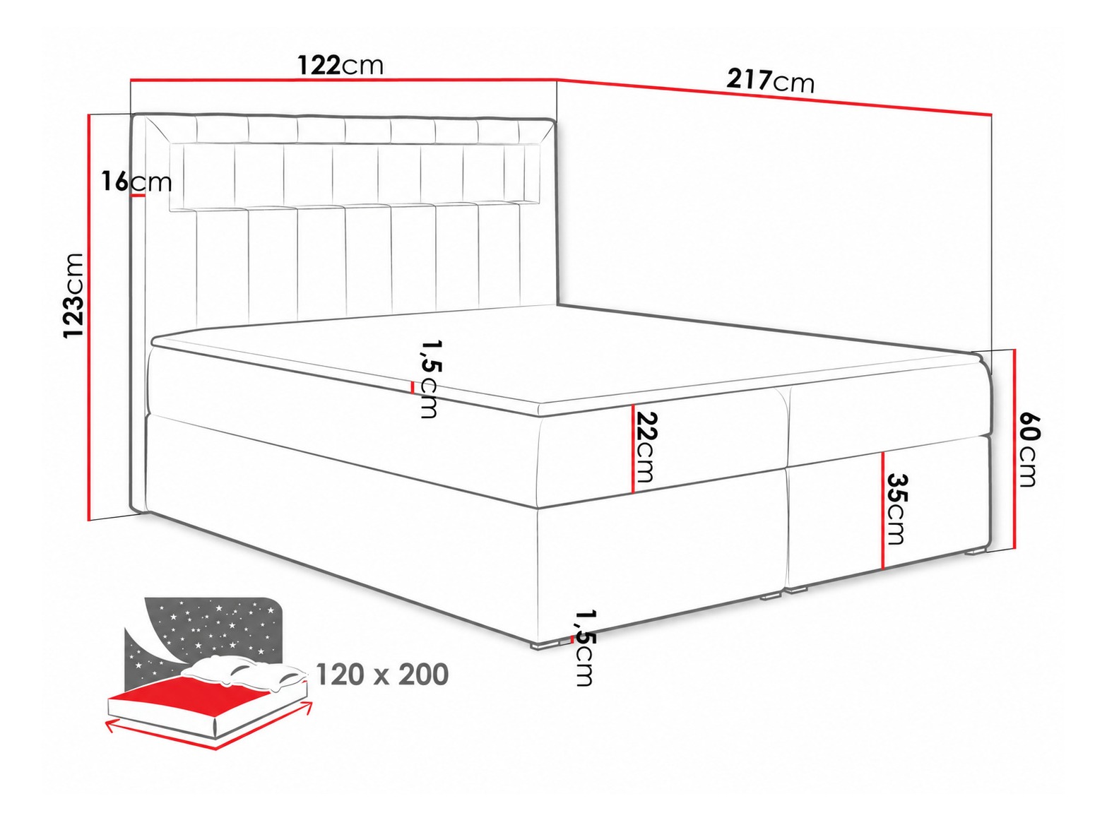 Continental bed Pomum (Soft 010)
