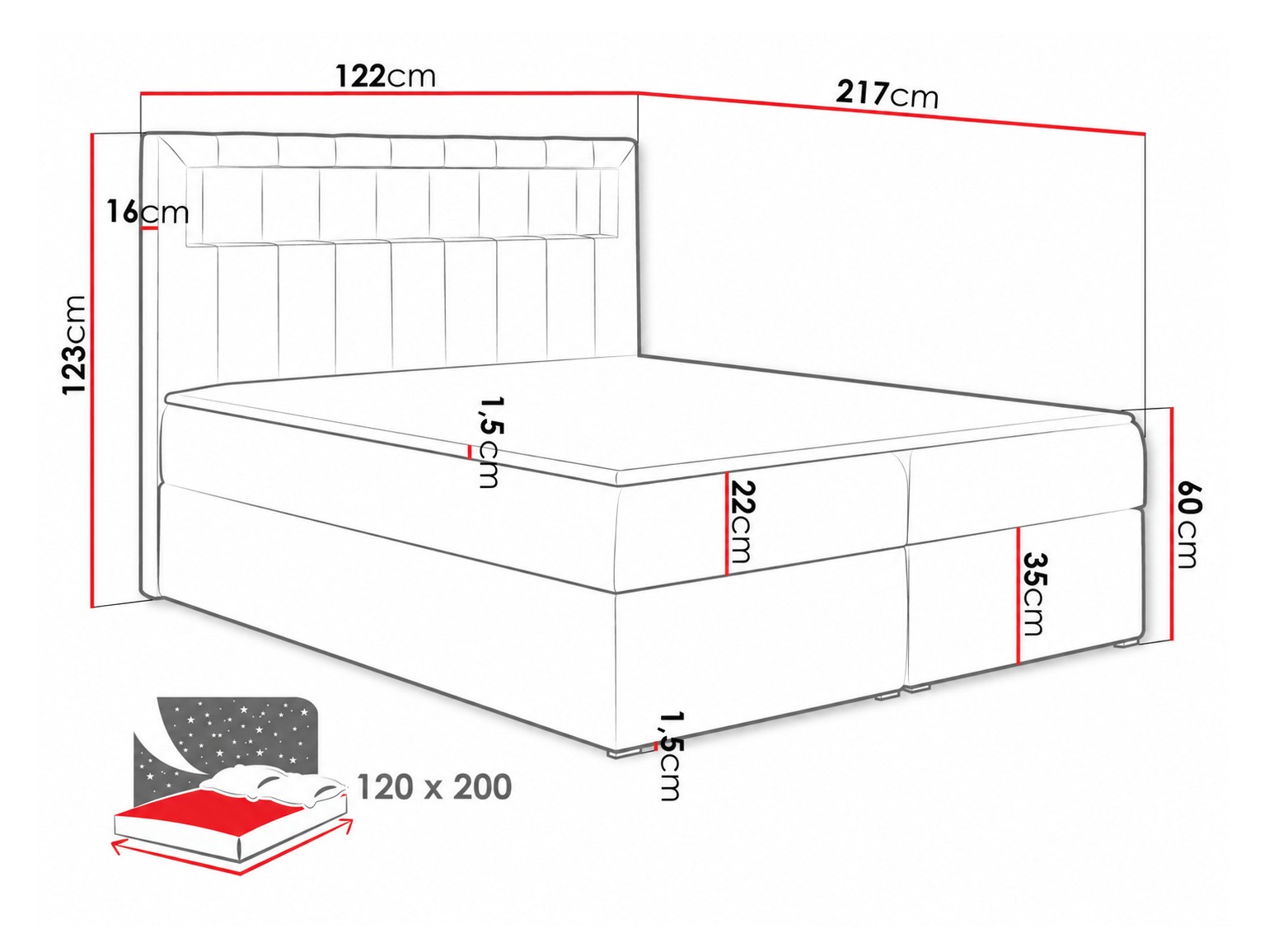 Continental bed Pomum (Soft 011)