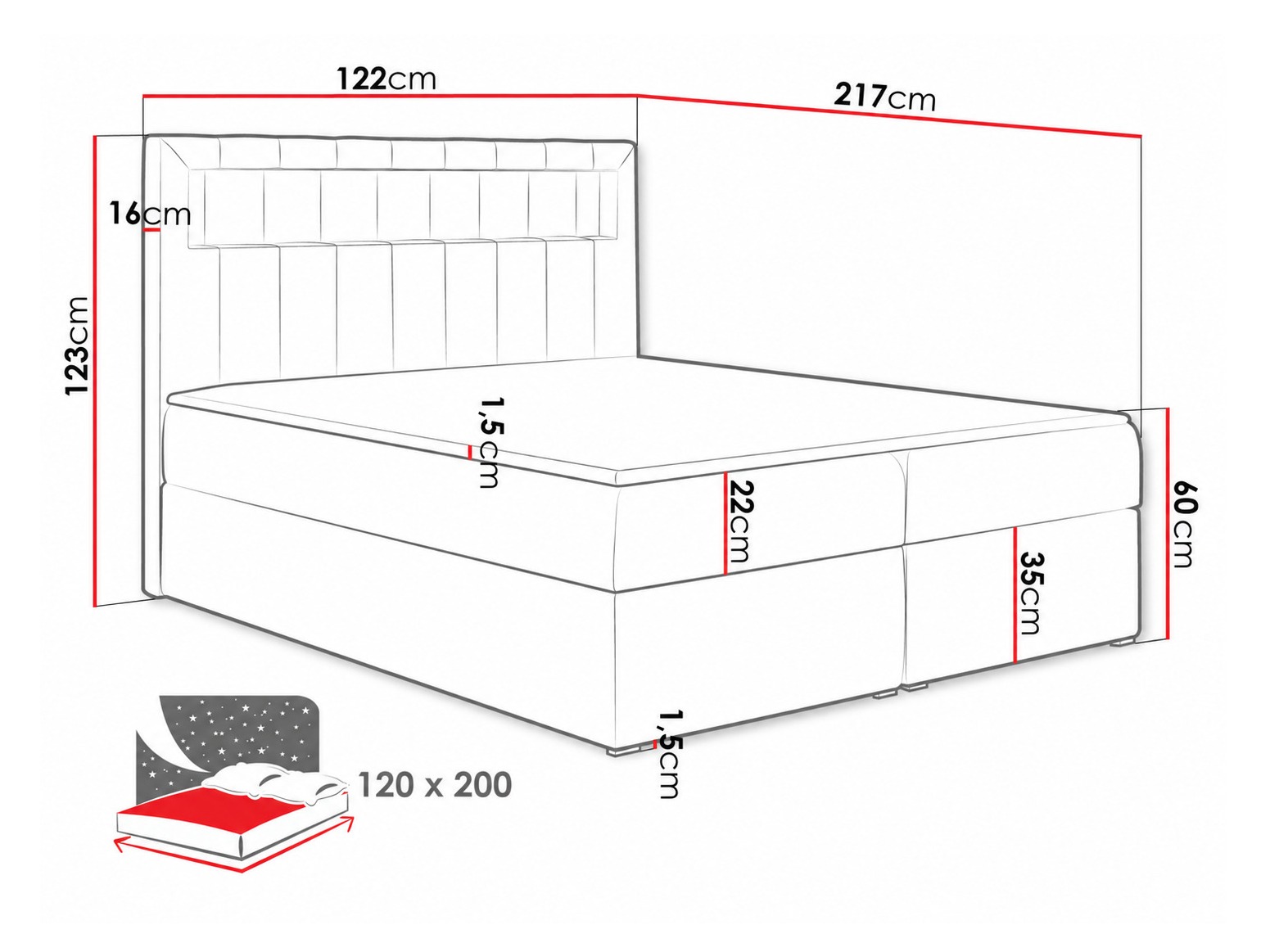 Continental bed Pomum (Soft 029)
