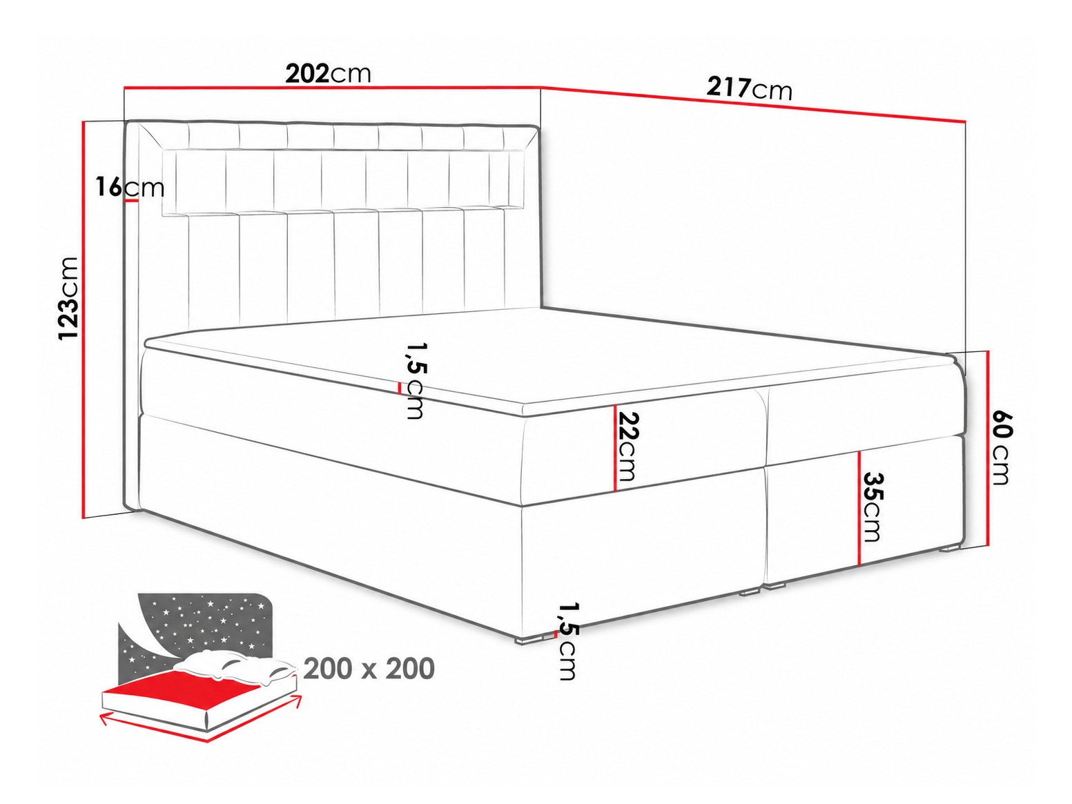 Continental bed Pomum (Soft 029)