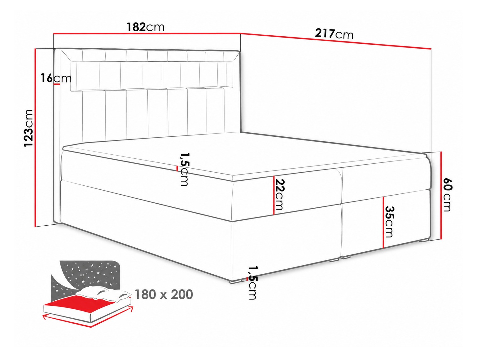 Continental bed Pomum (Soft 033)