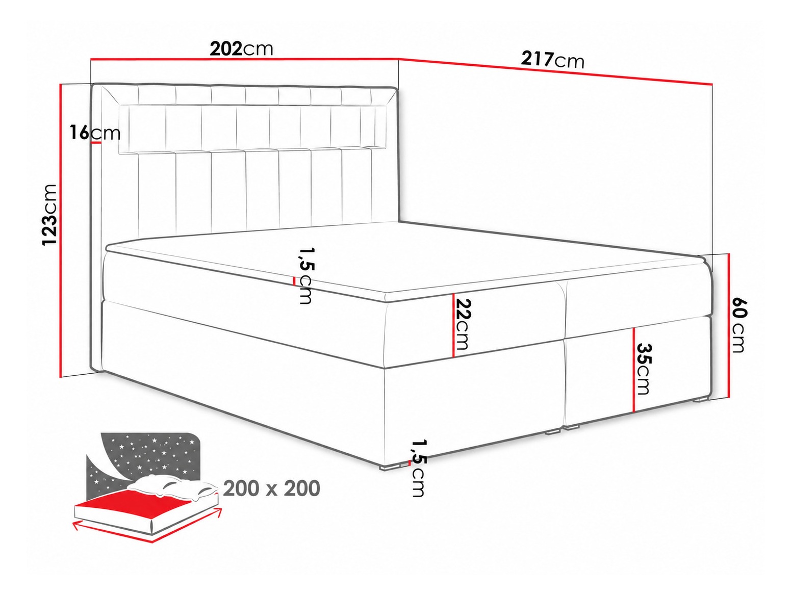 Continental bed Pomum (Soft 033)
