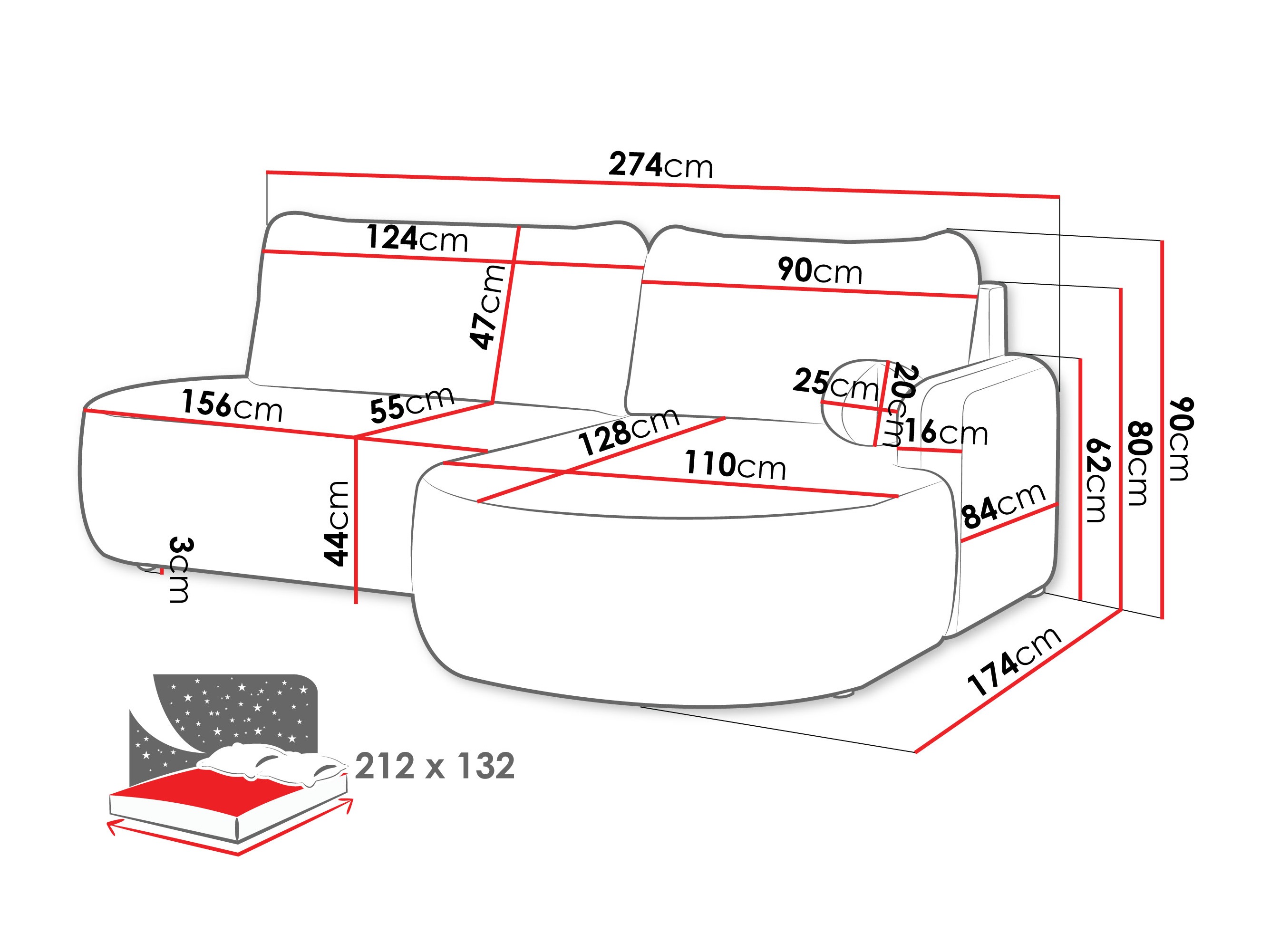 Corner sofa Comfivo Popis I (Lumo 65)