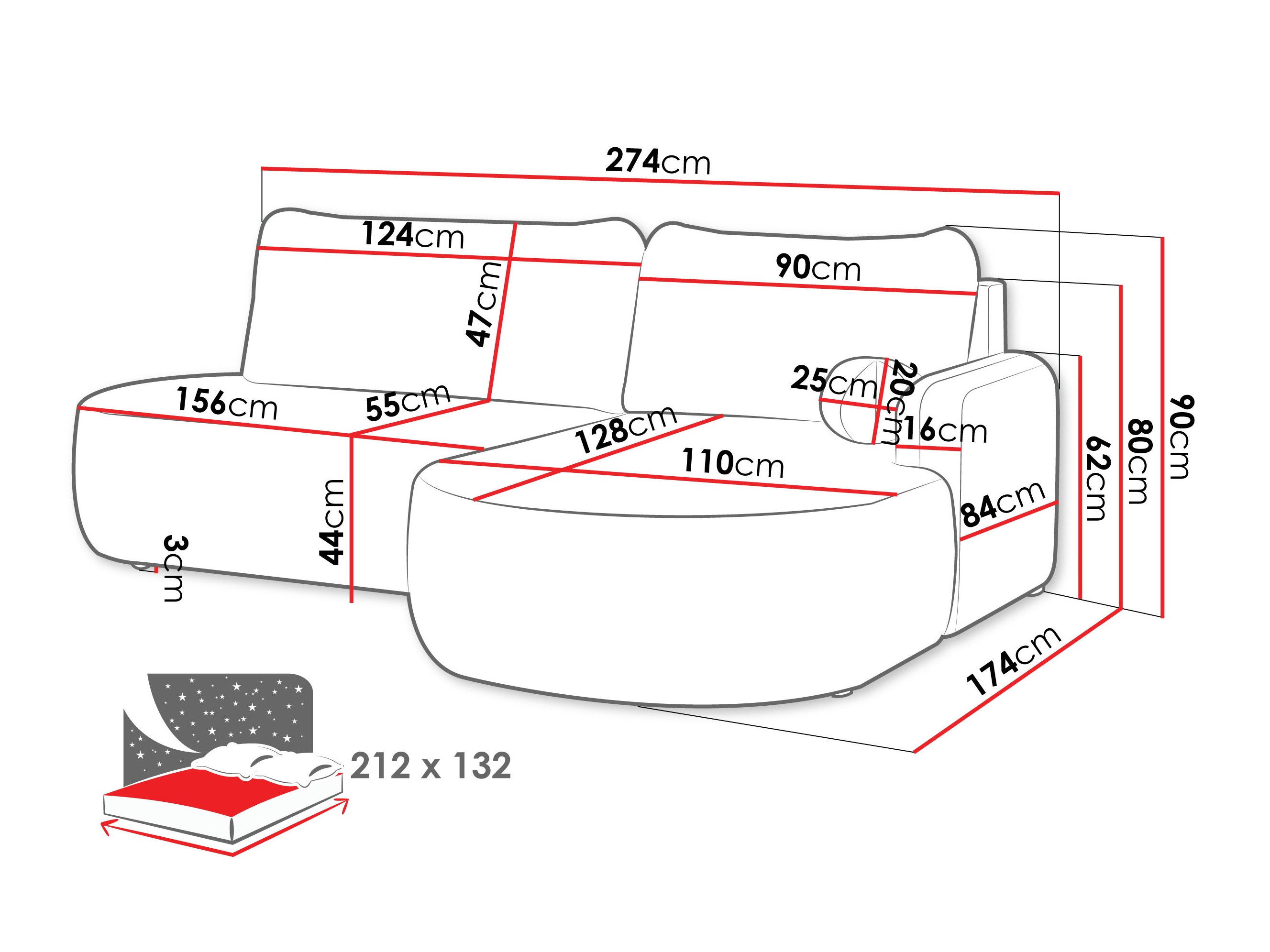 Corner sofa Comfivo Popis I (Margo 227.09)