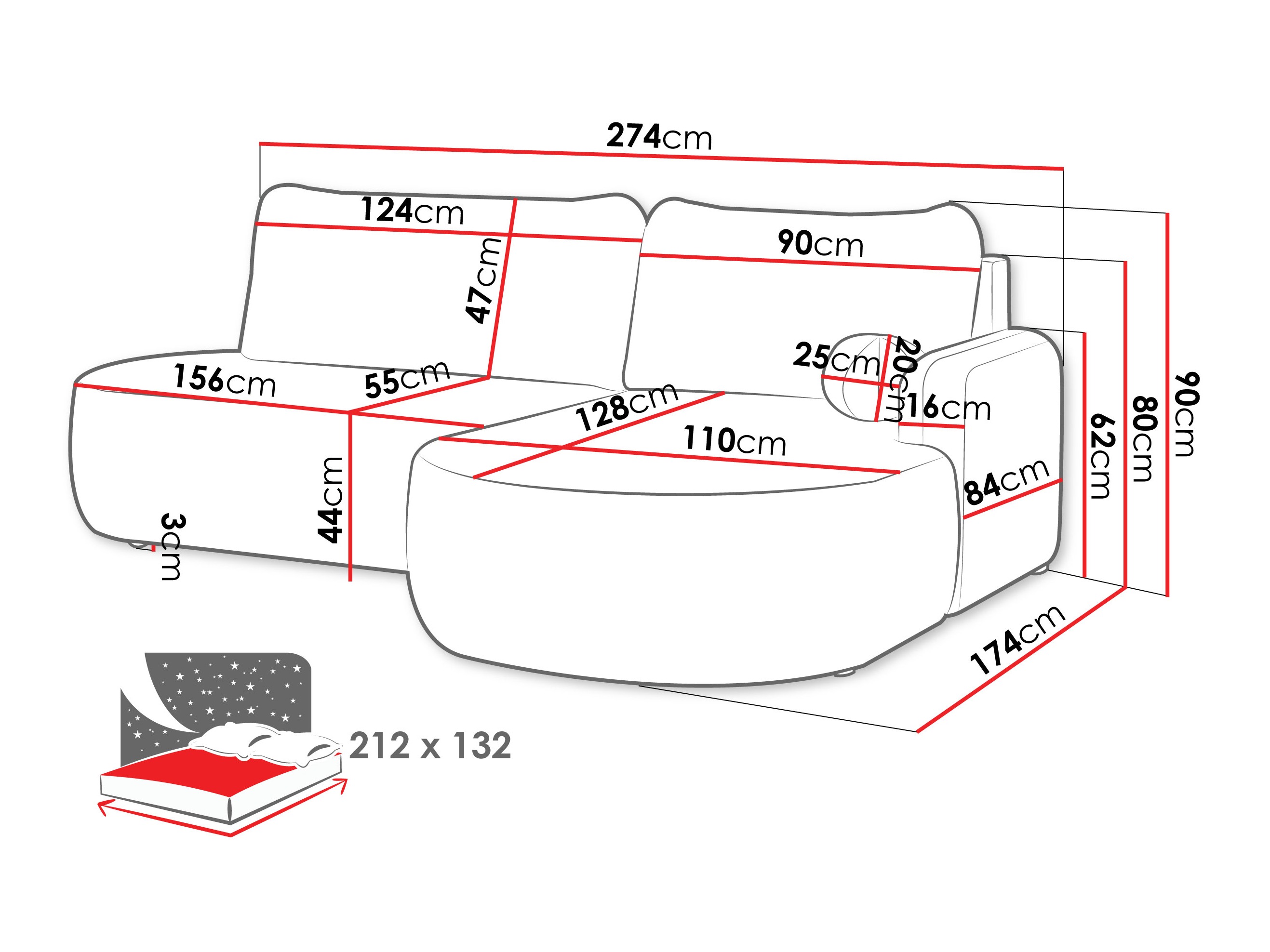 Corner sofa Comfivo Popis I (Taro 01)