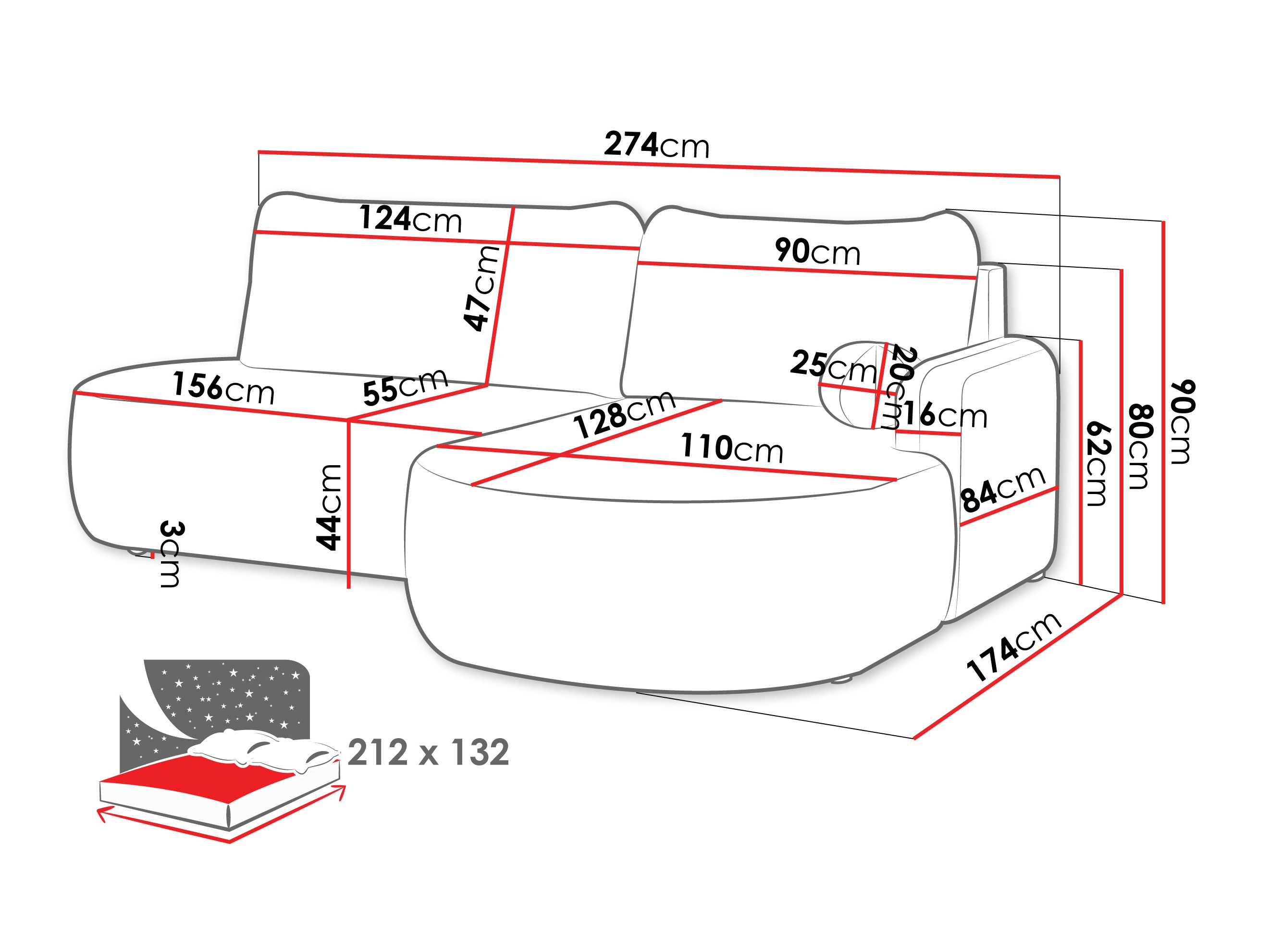 Corner sofa Comfivo Popis I (Bella 20)