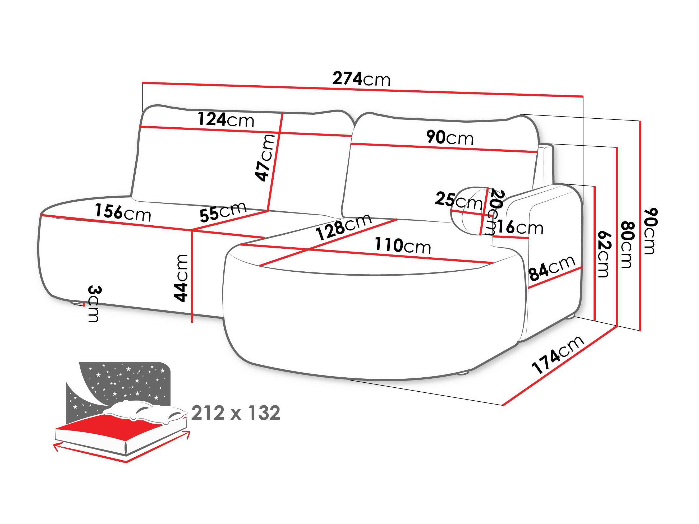Corner sofa Comfivo Popis I (Clara 215.10)
