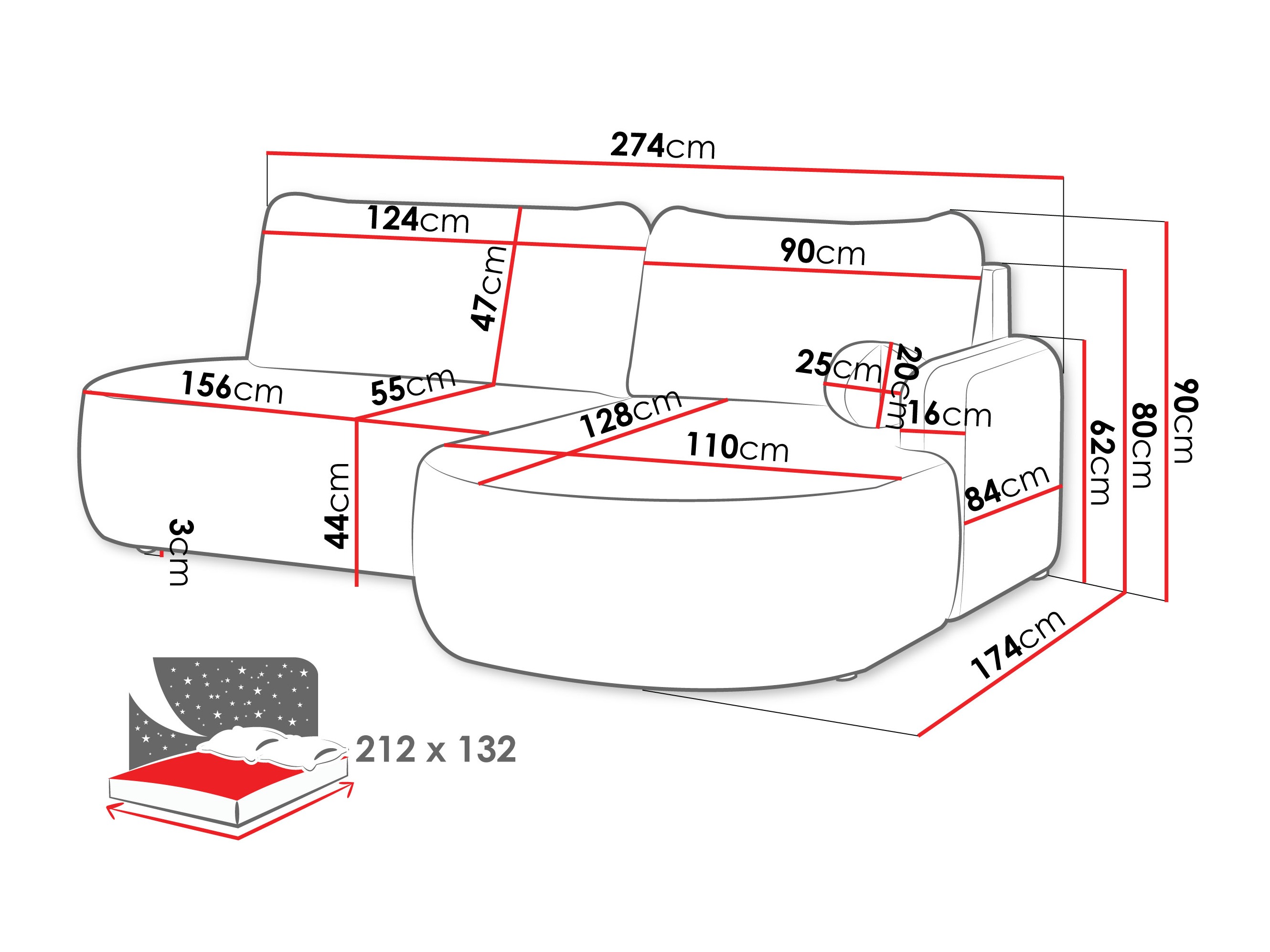 Corner sofa Comfivo Popis I (Coral 45)