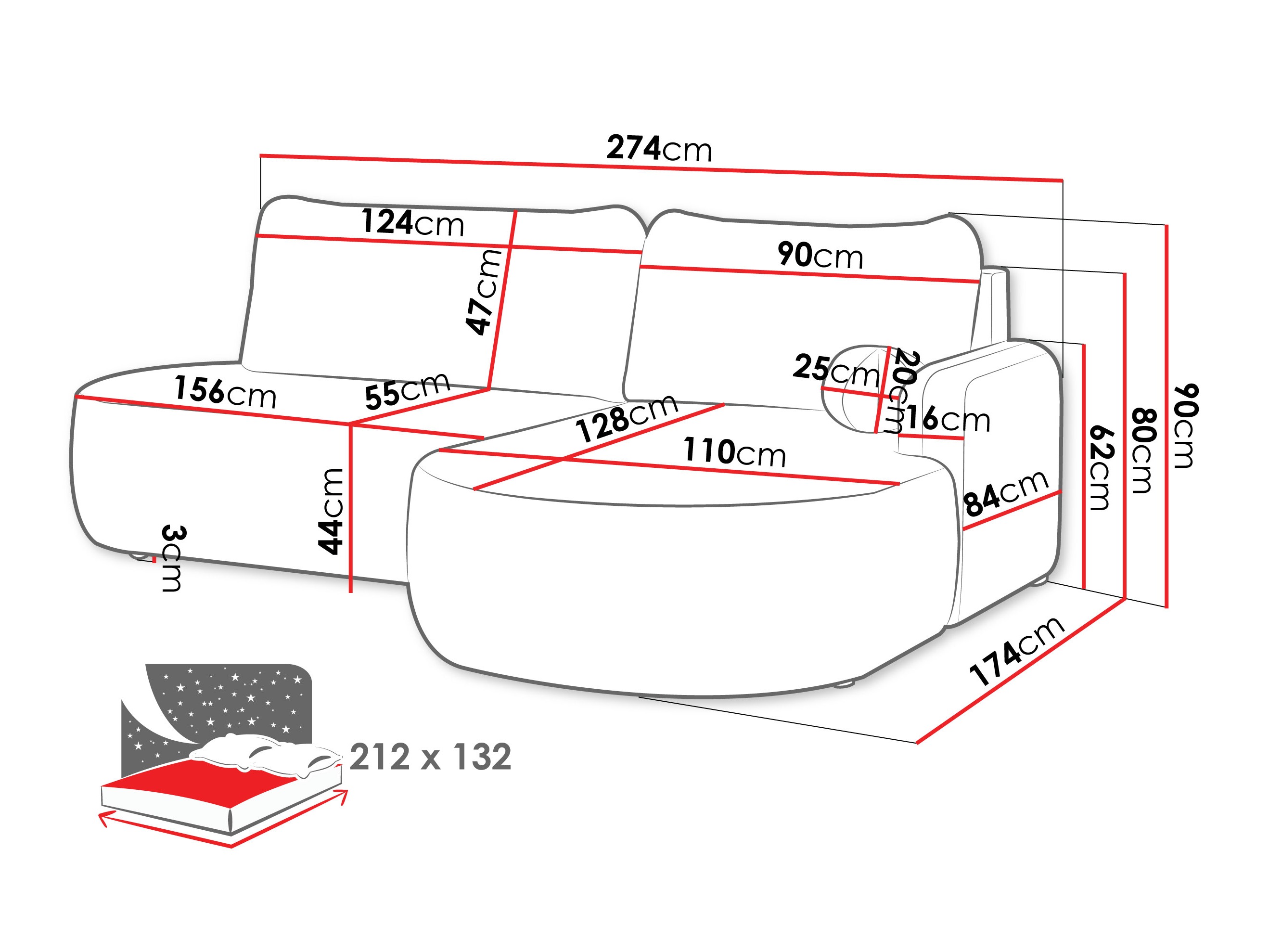 Corner sofa Comfivo Popis I (Coral 75)