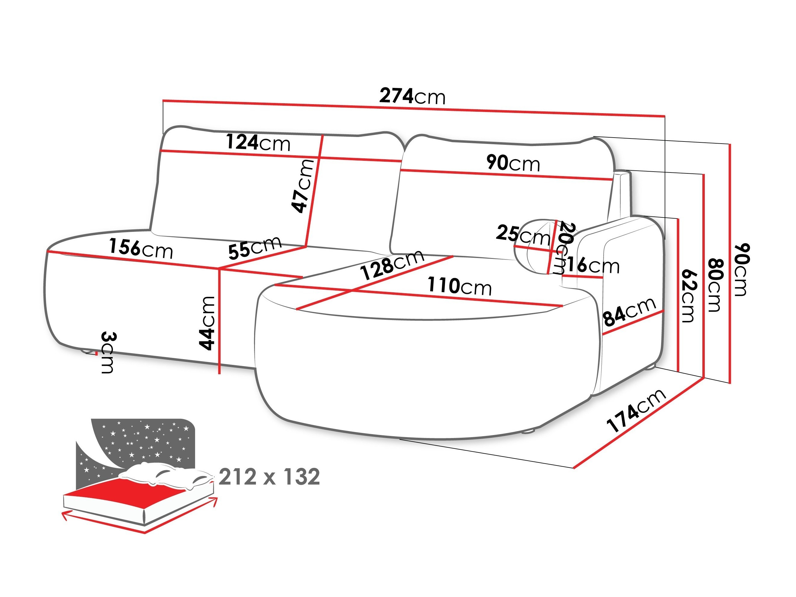 Corner sofa Comfivo Popis I (Flow 06)