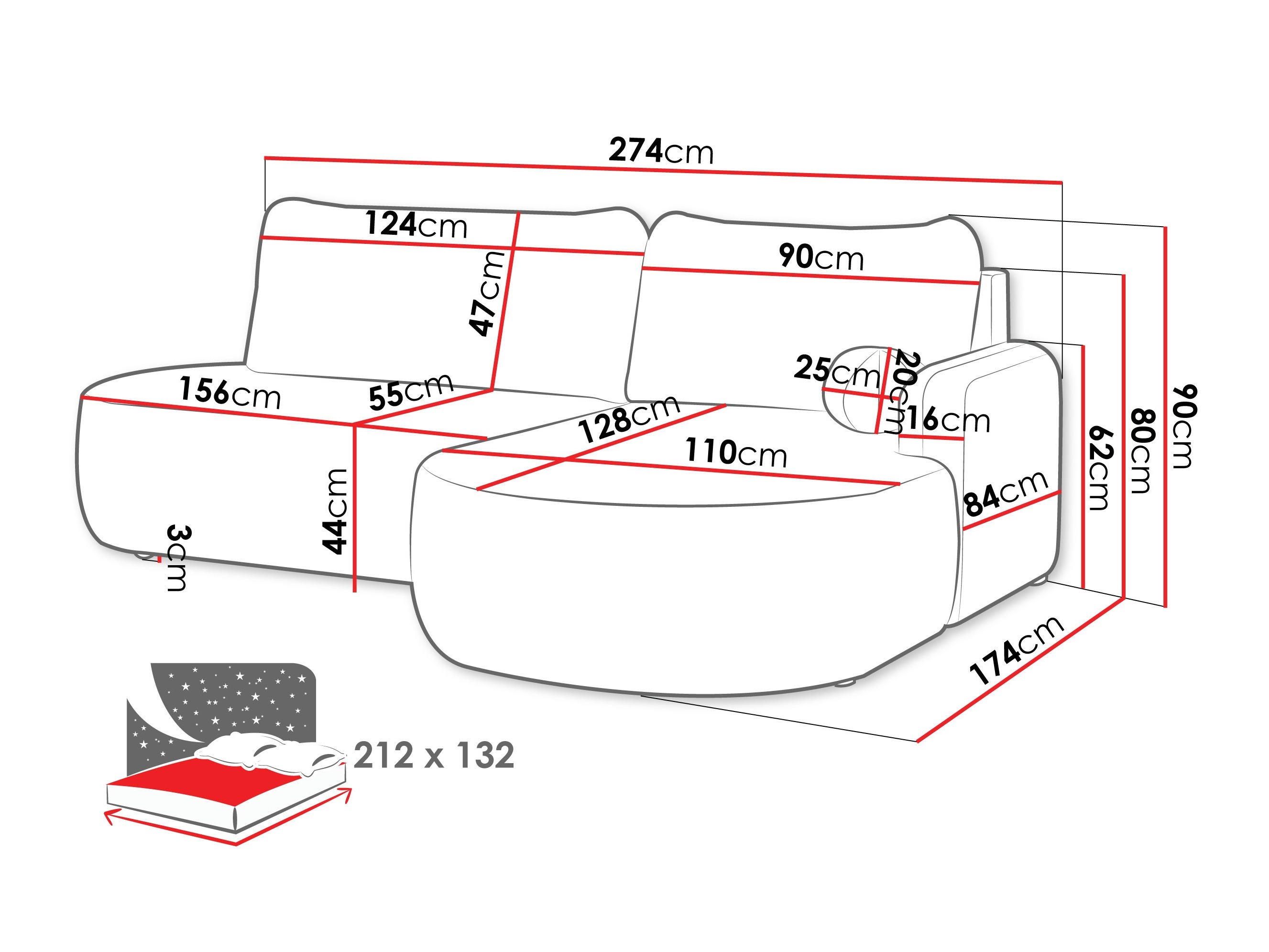 Corner sofa Comfivo Popis I (Flow 06)