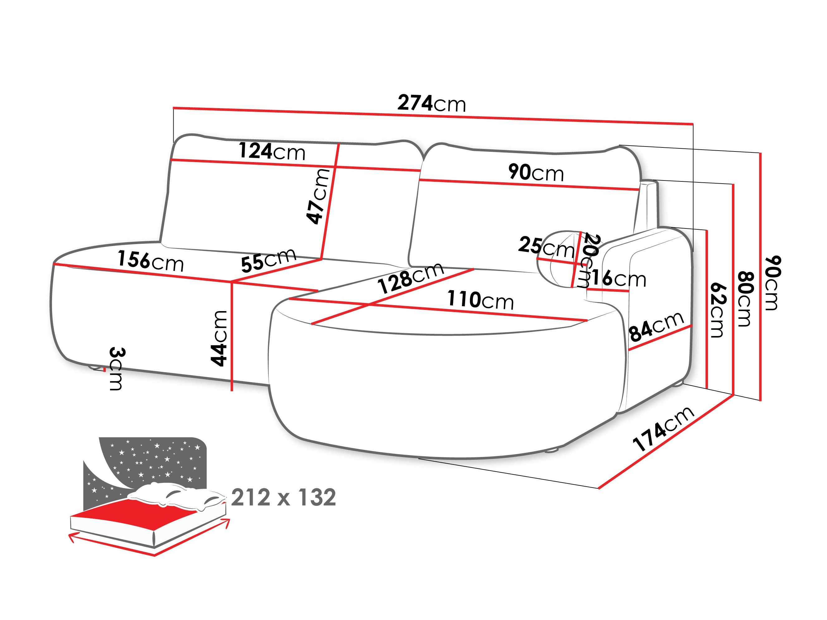 Corner sofa Comfivo Popis I (Lumo 30)
