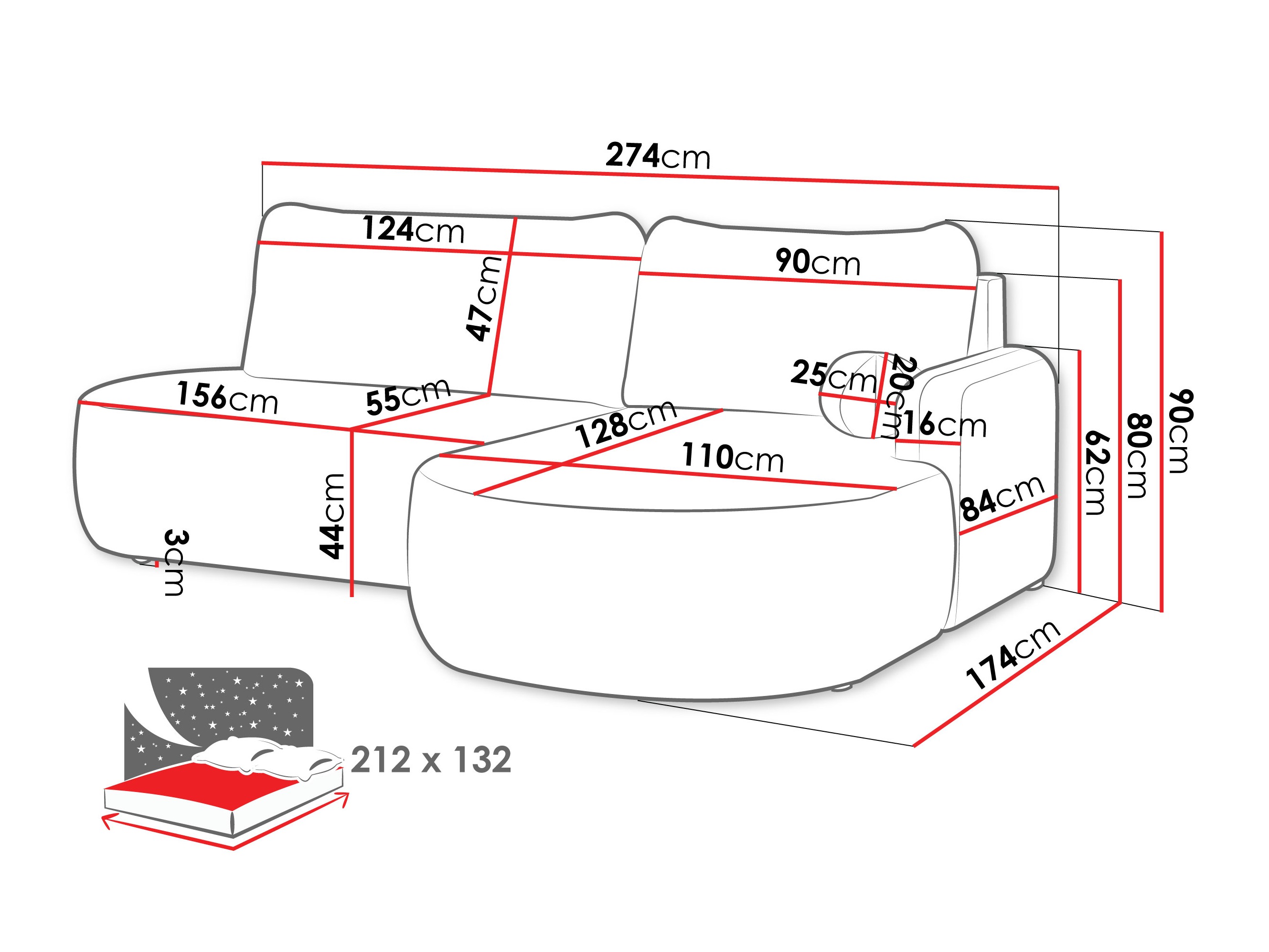 Corner sofa Comfivo Popis I (Magic Velvet 2250)