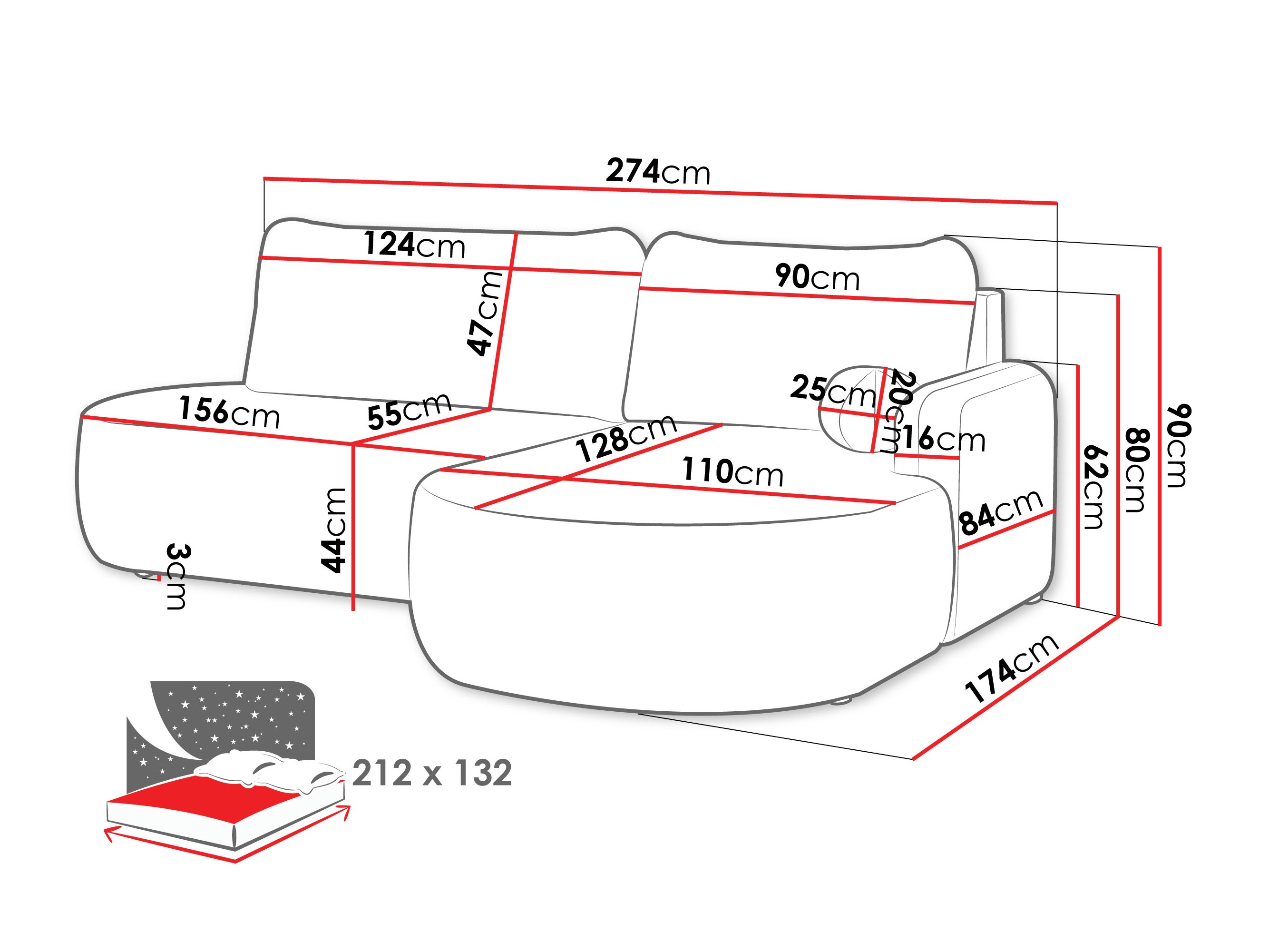 Corner sofa Comfivo Popis I (Poso 05)