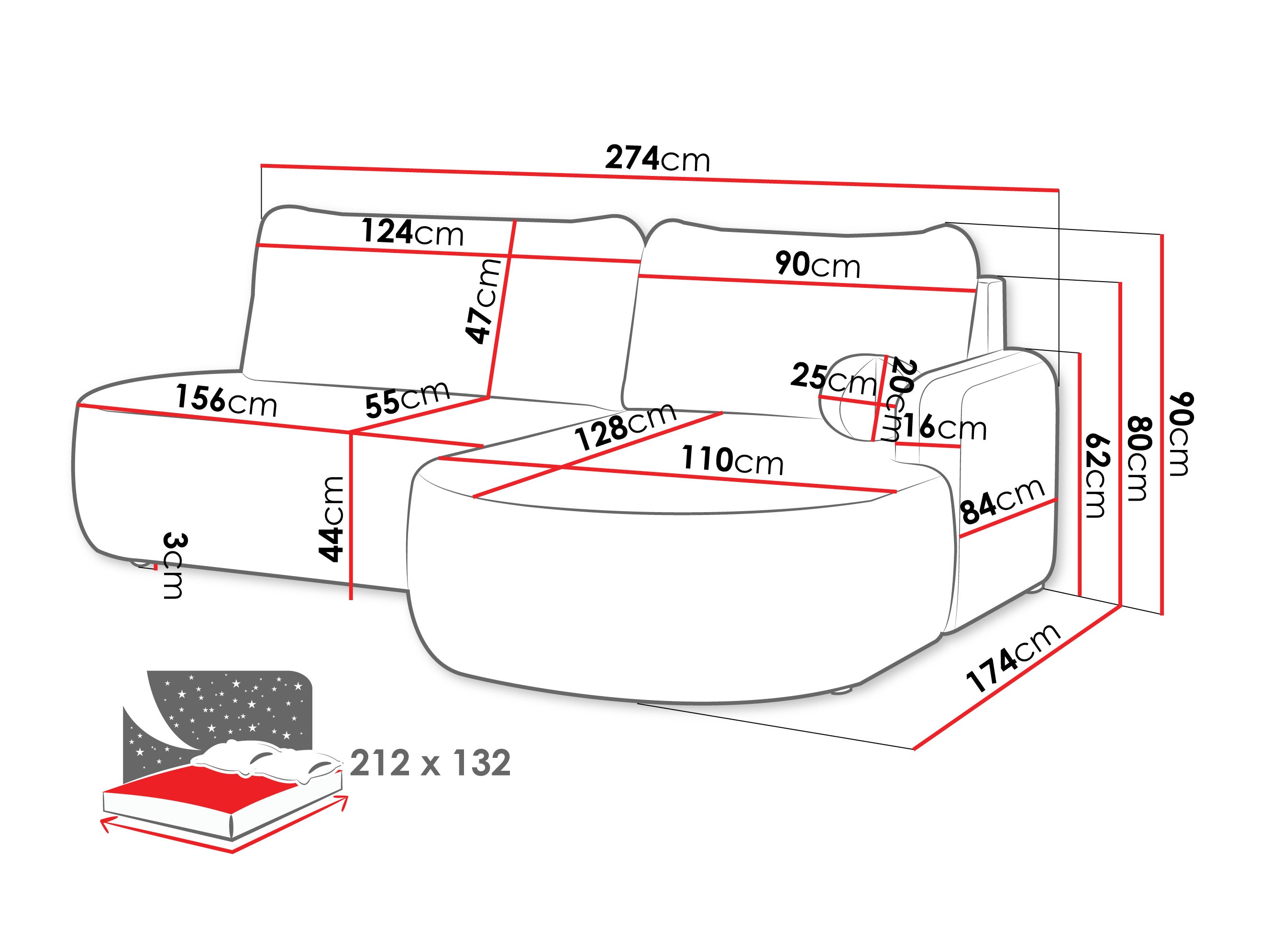 Corner sofa Comfivo Popis I (Poso 06)