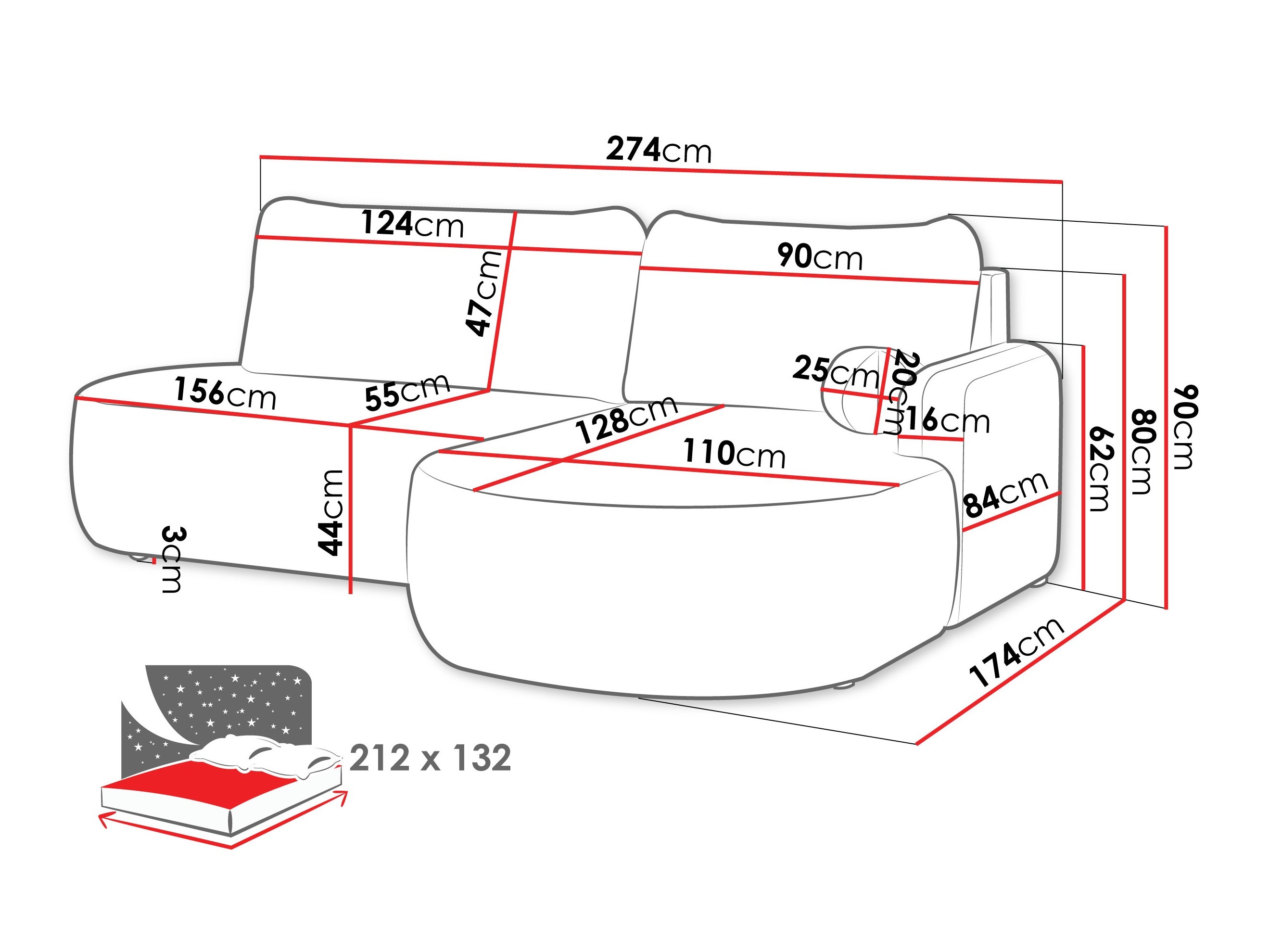 Corner sofa Comfivo Popis I (Poso 14)