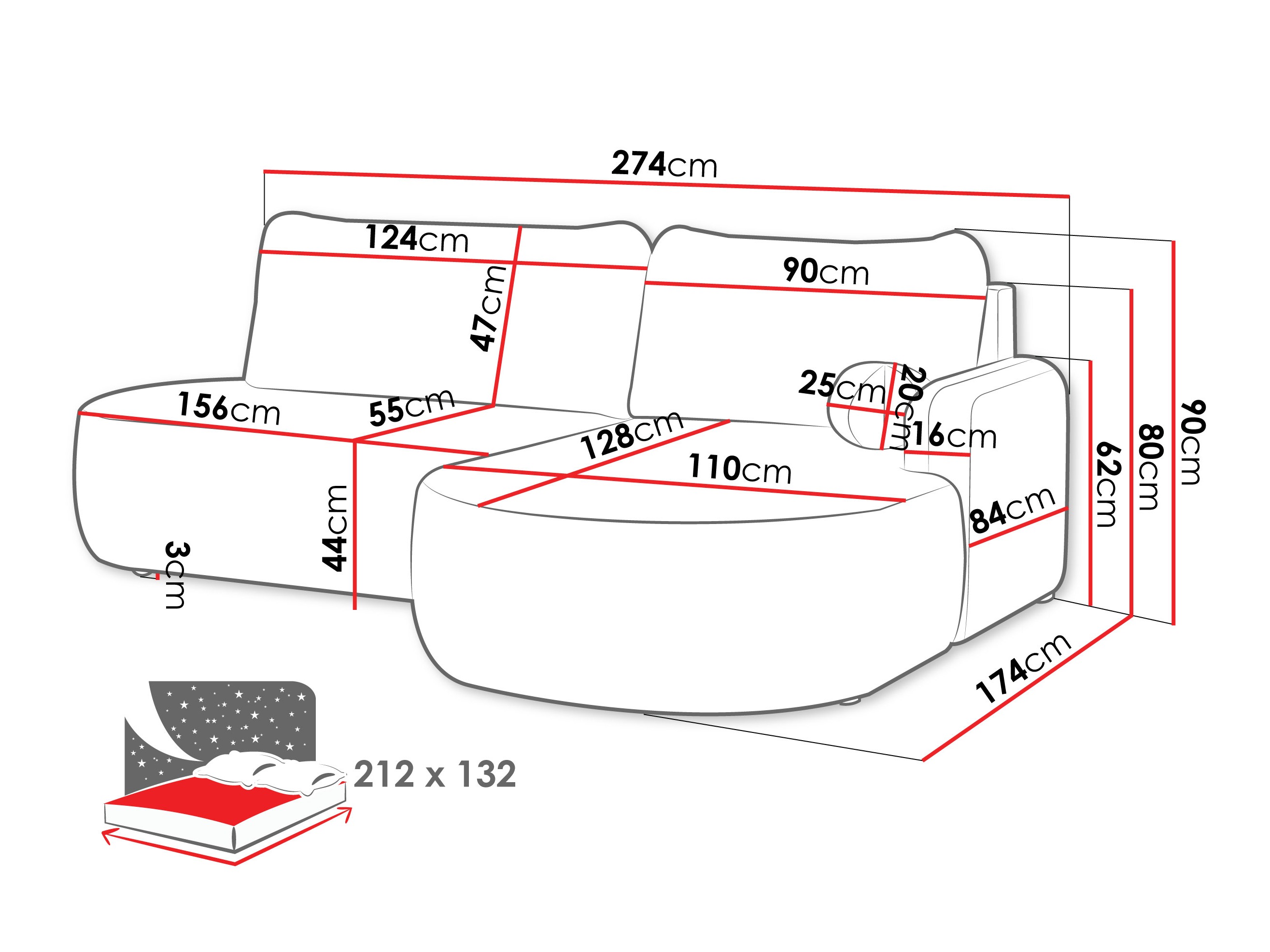 Corner sofa Comfivo Popis I (Wave 05)