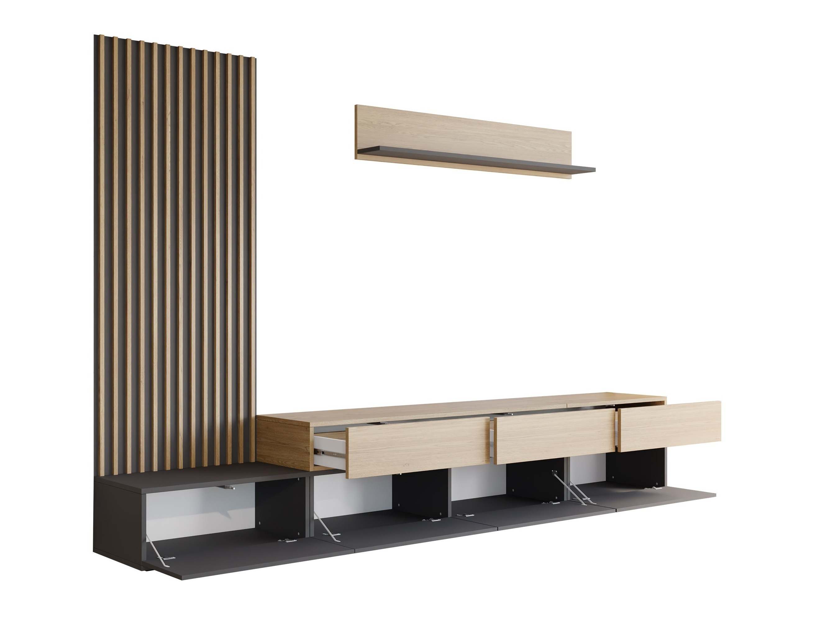 Living room set Comfivo Munium II (White + Oak)