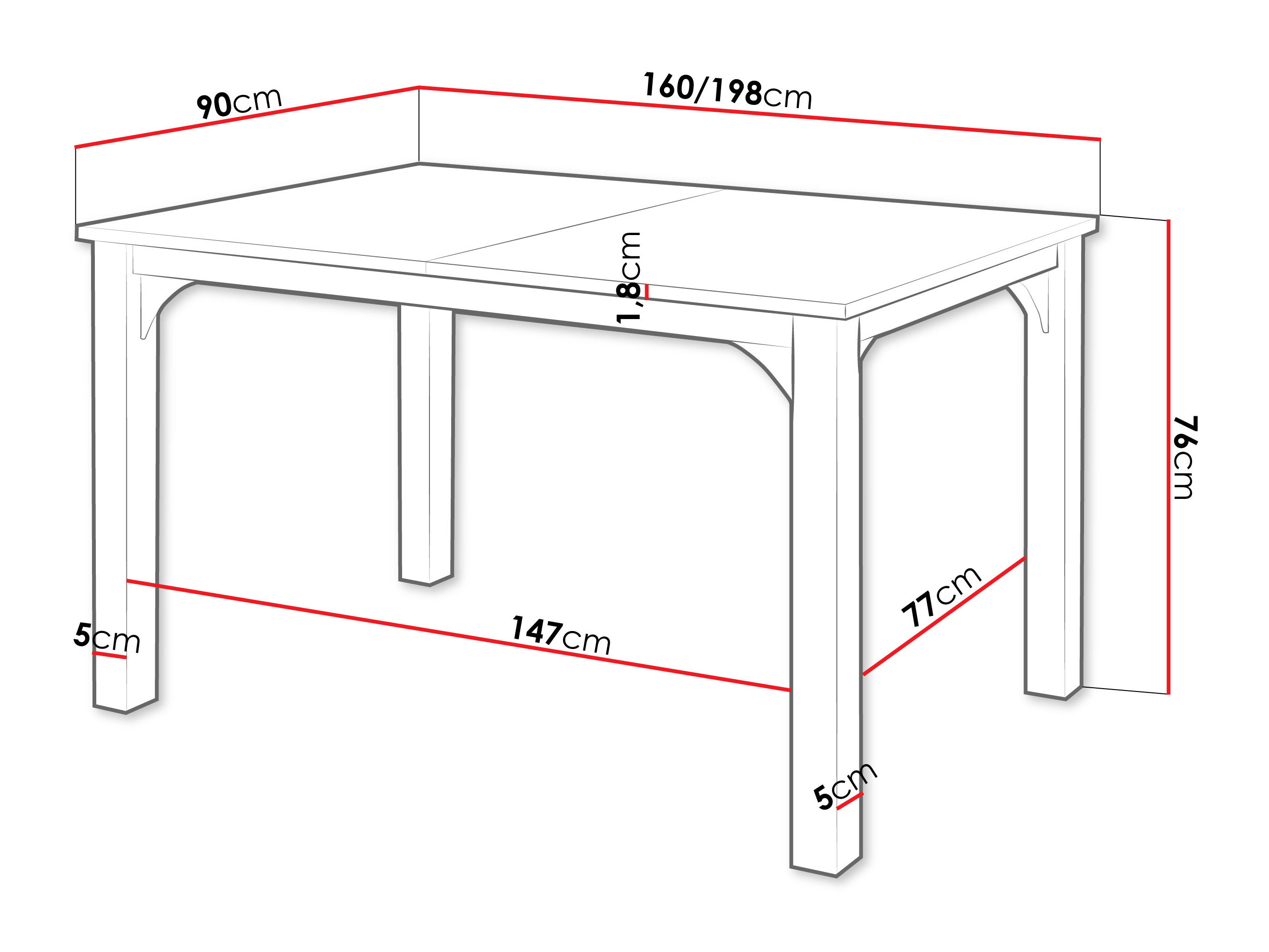 Table Oswego 137 (Craft golden oak + Black)