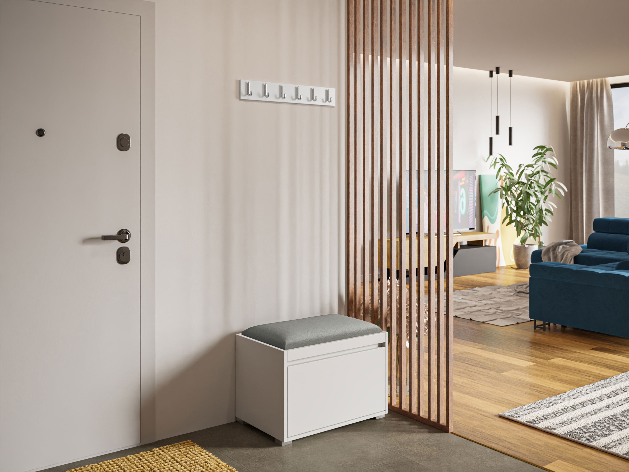Hallway set Comfivo Pinus VIII (White + Polo 894)