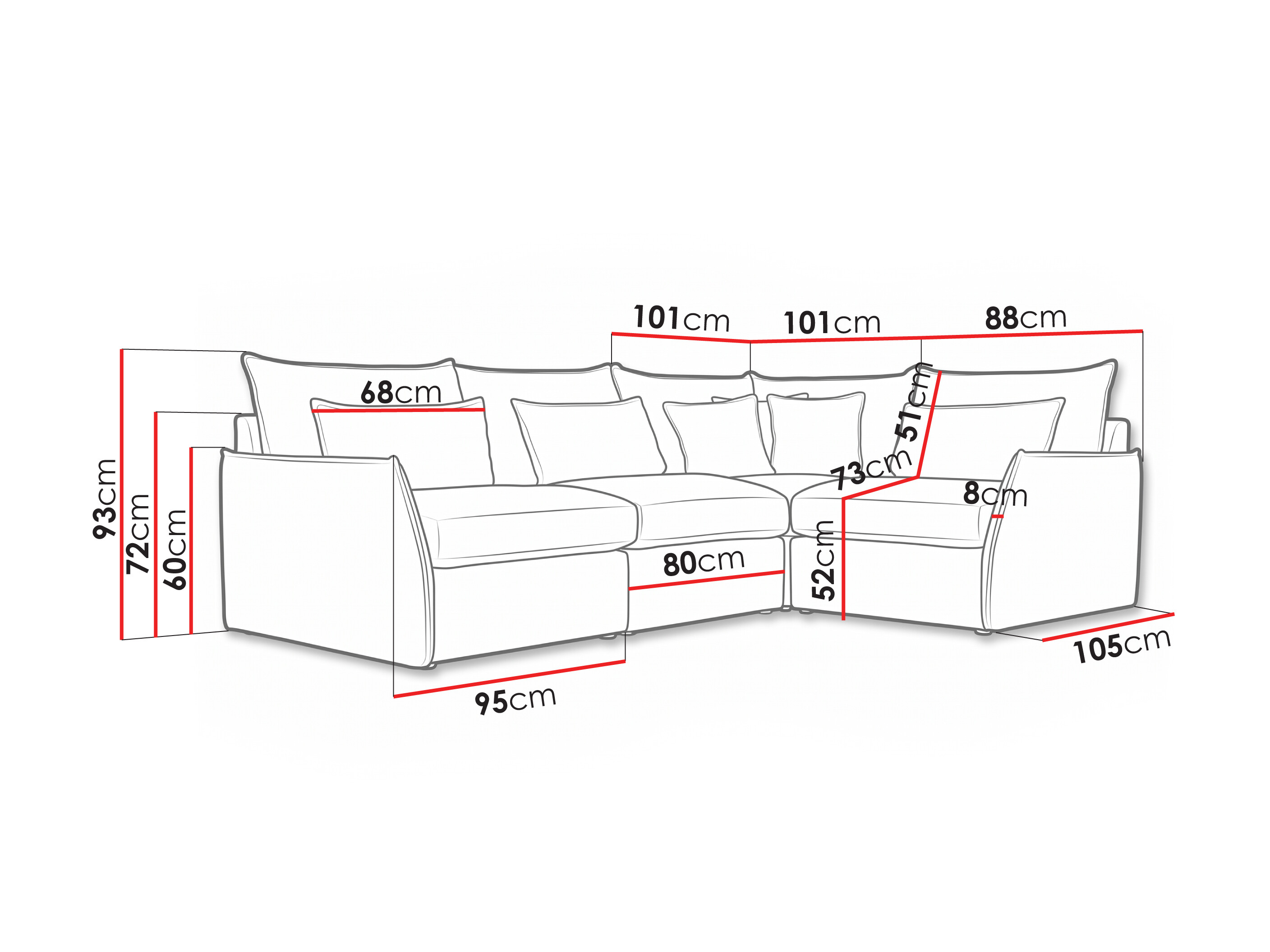 Corner sofa Fersali 100 (Lincoln 83)