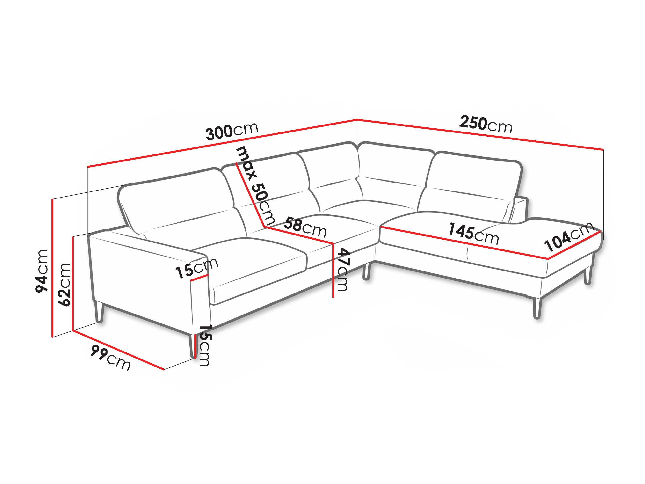 Corner sofa Lufkin 151 (Lincoln 37)