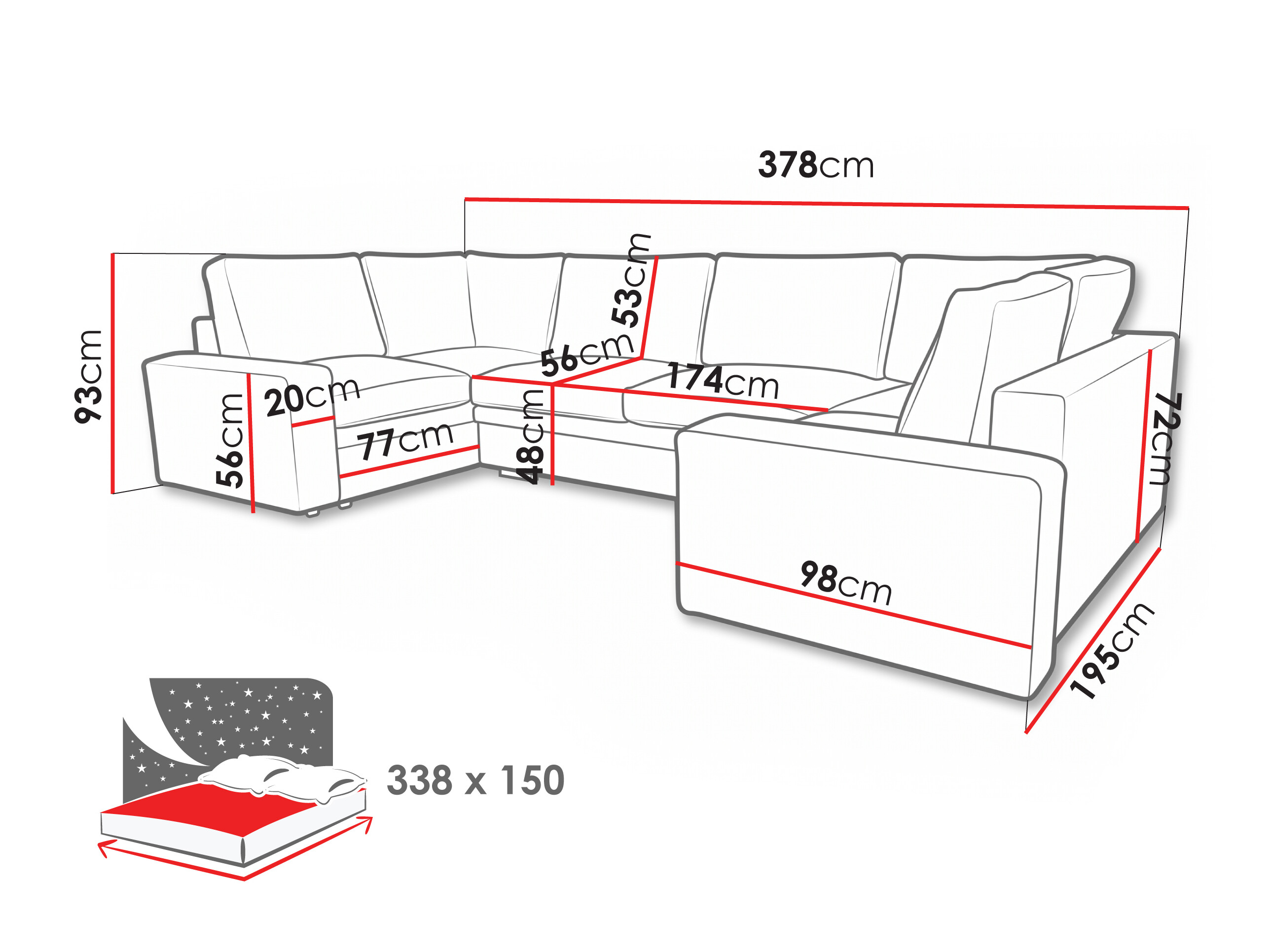 Corner sofa Lufkin 159 (Lincoln 03)
