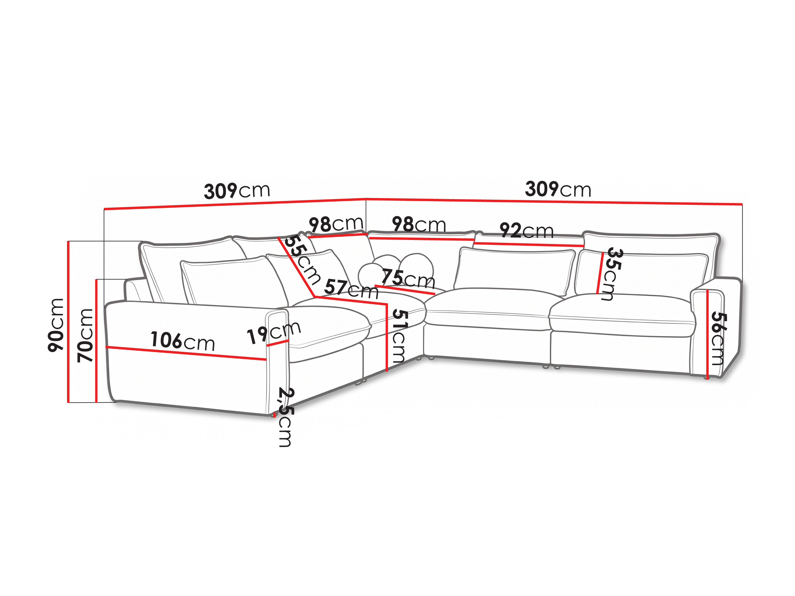 Corner sofa Lufkin 162 (Poso 02)