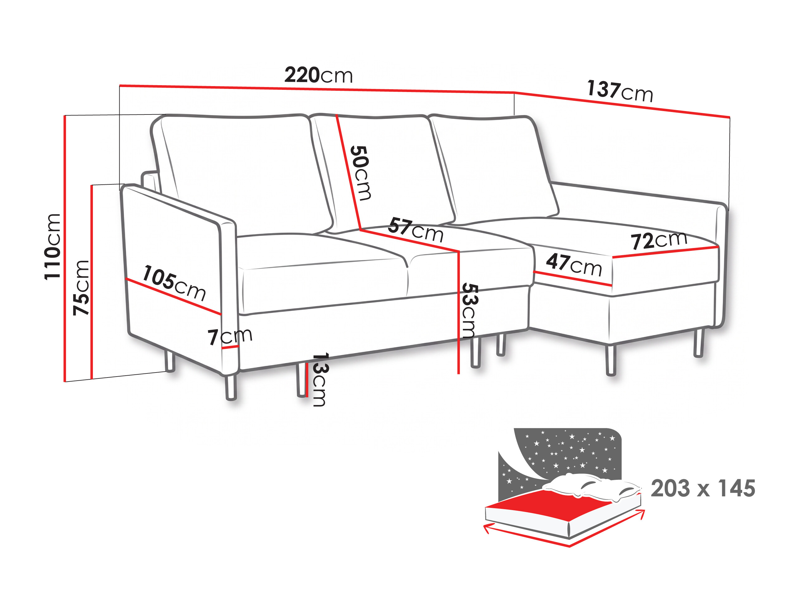 Corner sofa Lufkin 164 (Lincoln 90)