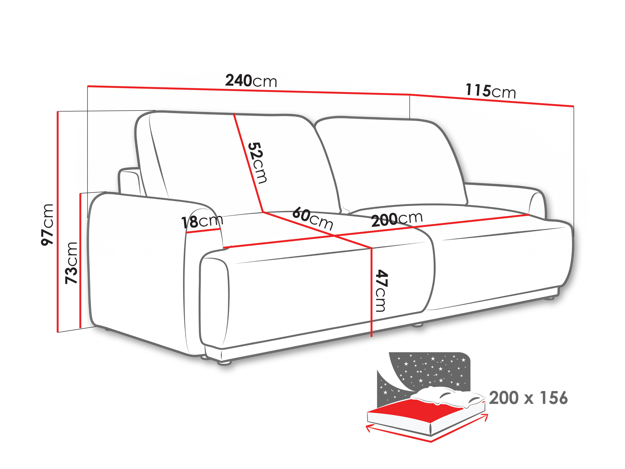 Sofa bed Lufkin 113 (Bello 15)