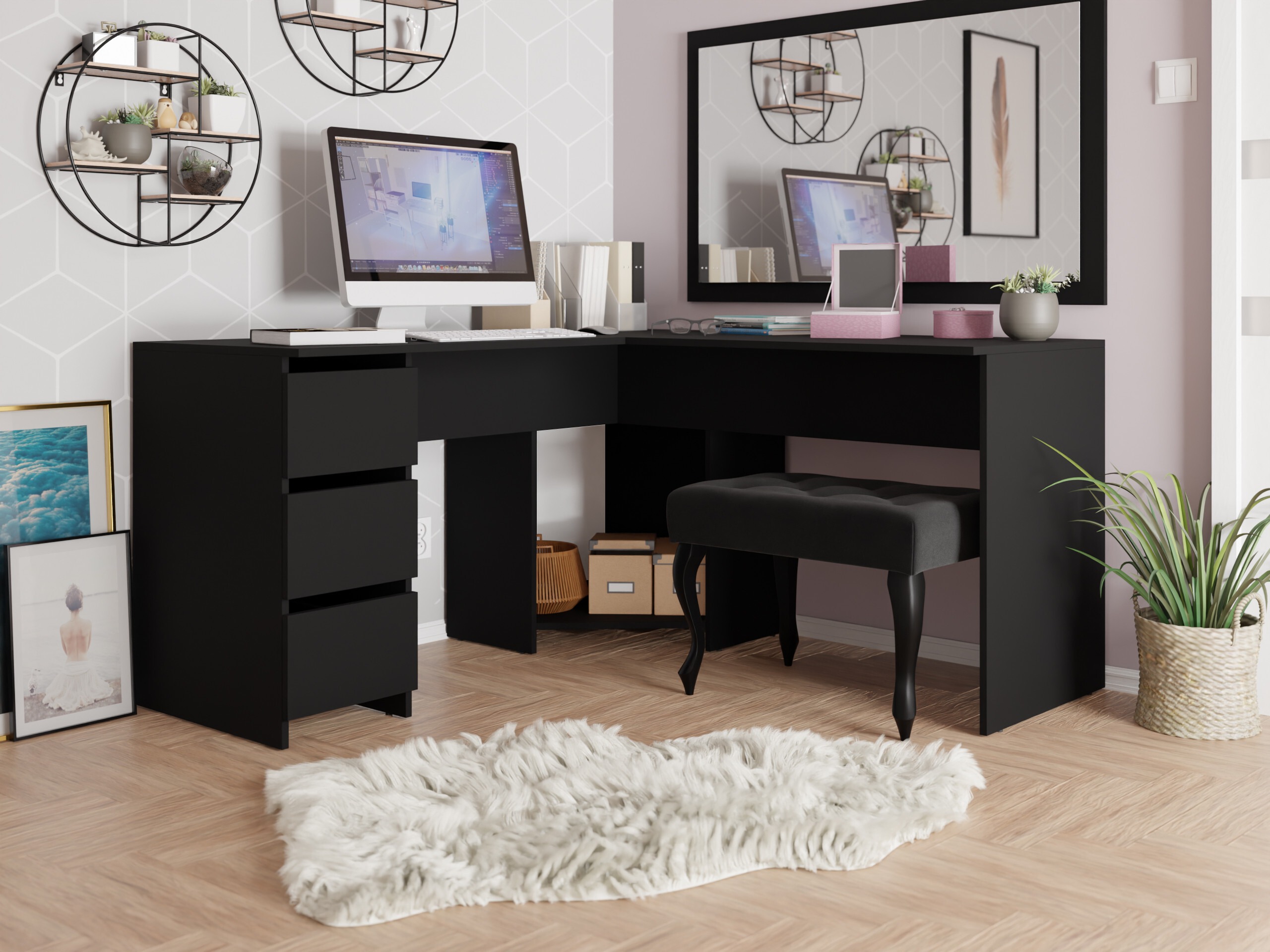 Corner desk Comfivo Insuler (Black)