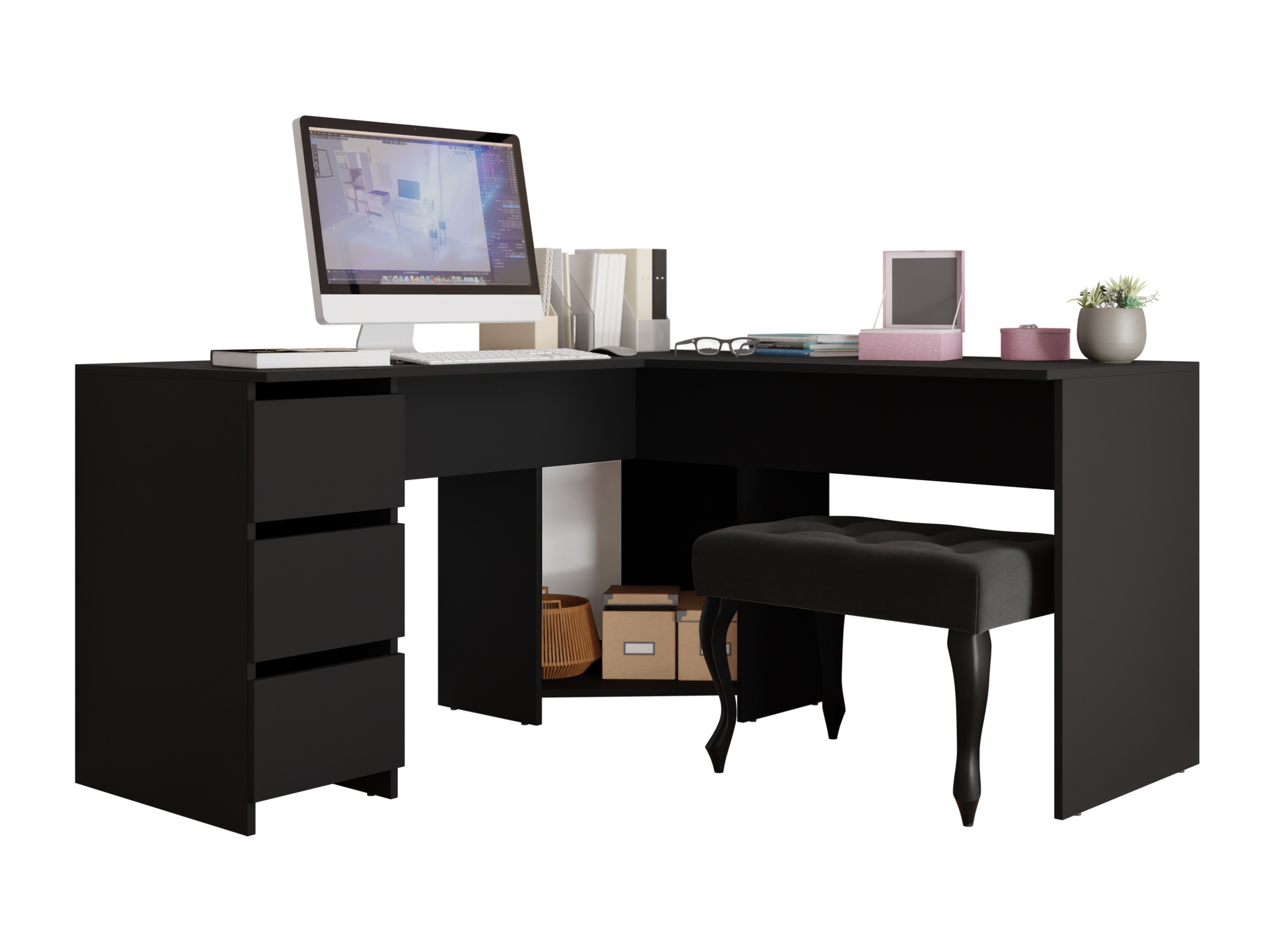 Corner desk Comfivo Insuler (Black)