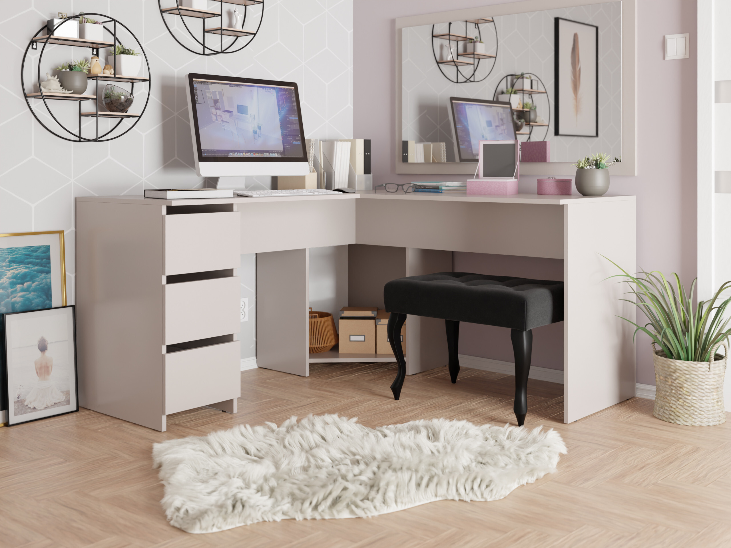 Corner desk Comfivo Insuler (Cashmere)