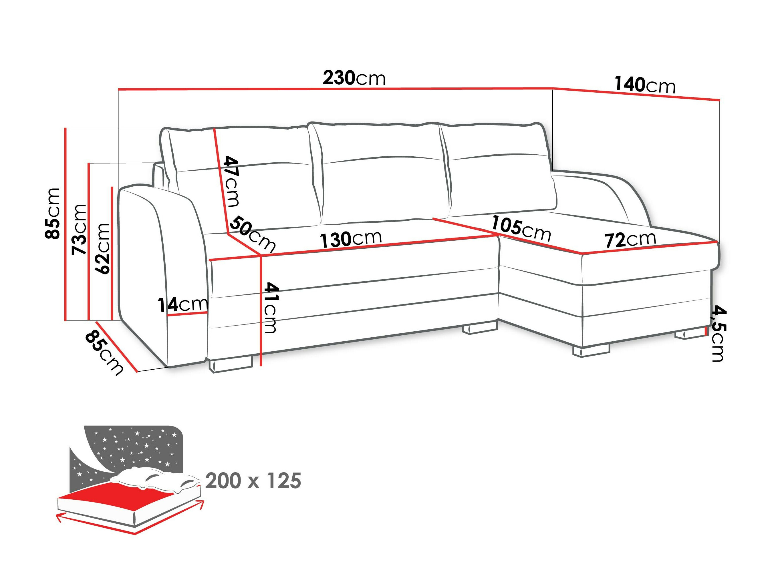 Corner sofa Gratia (Malmo 96 + Malmo 95)