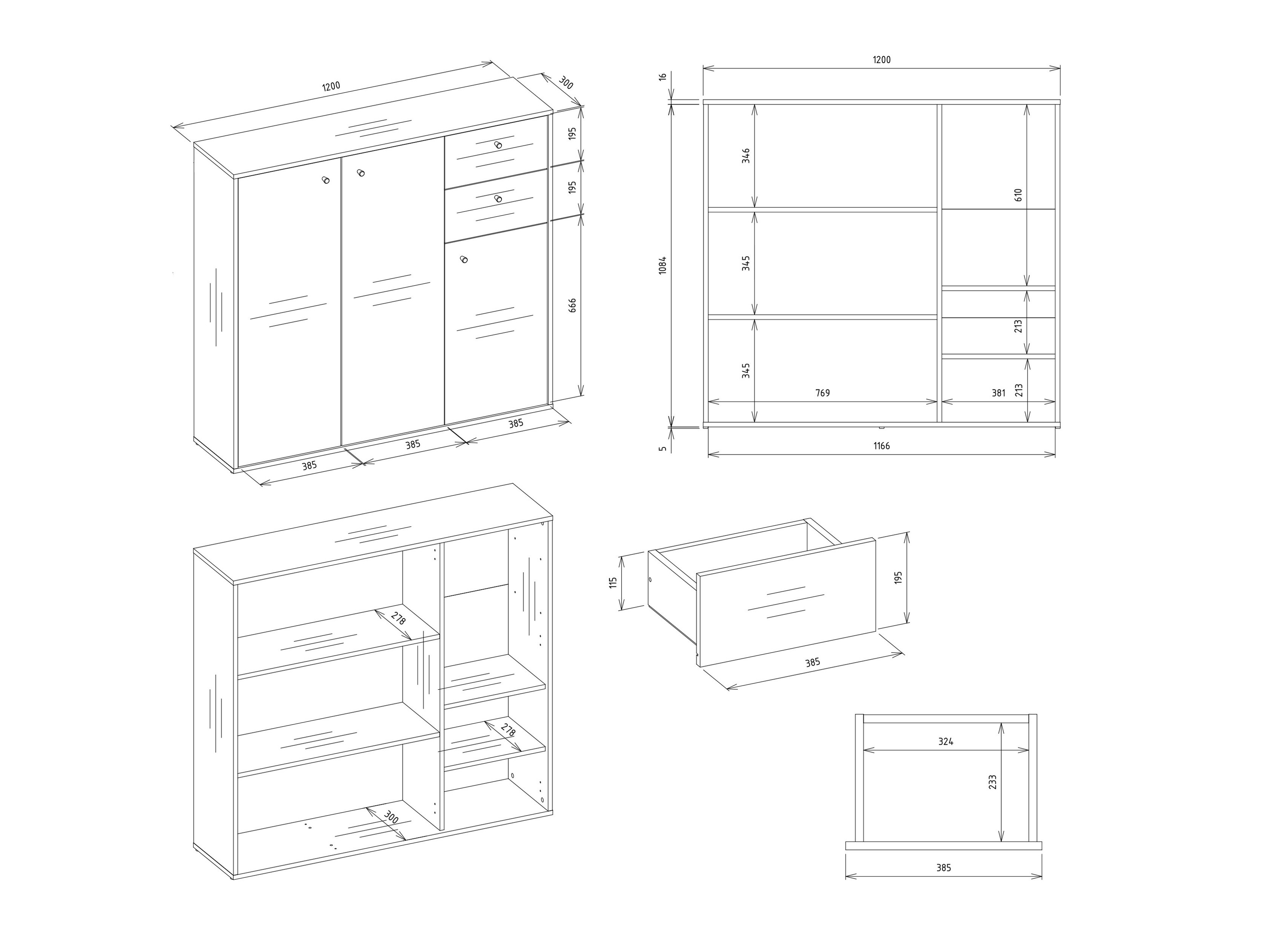 Chest of drawers Mandeville 407 (White)