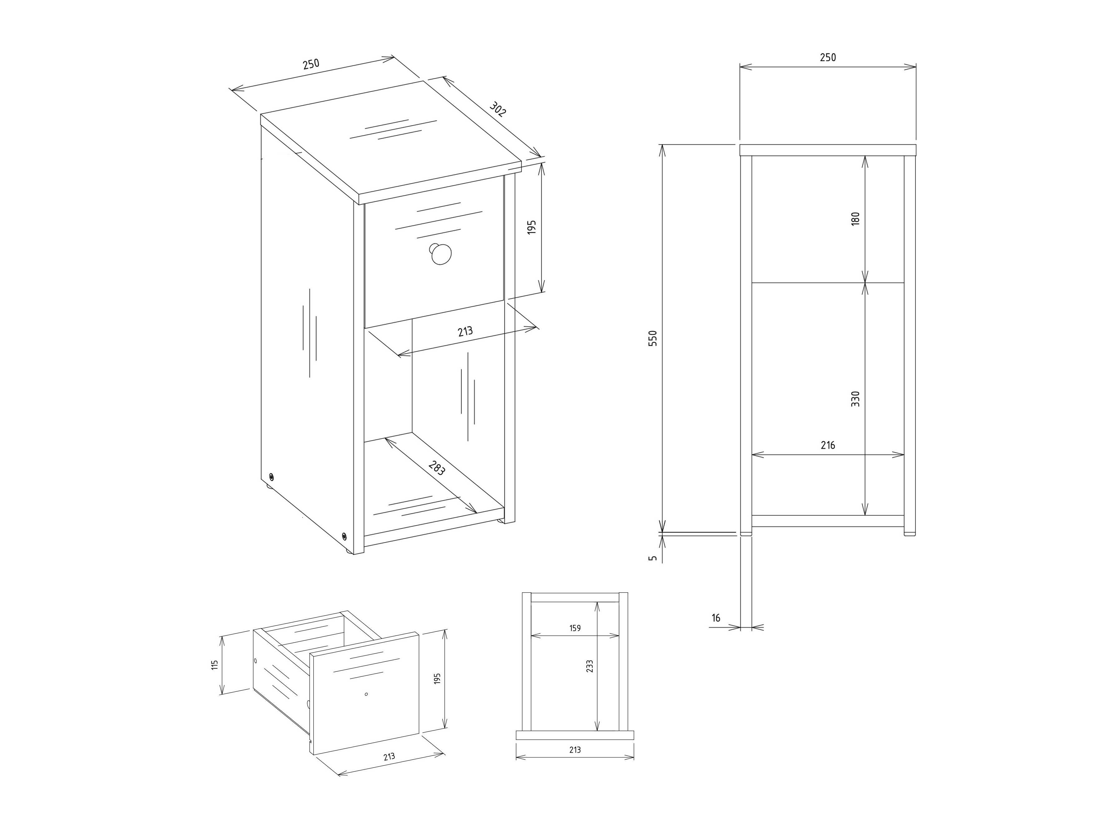 Bedside table Mandeville 409 (Artisan oak)