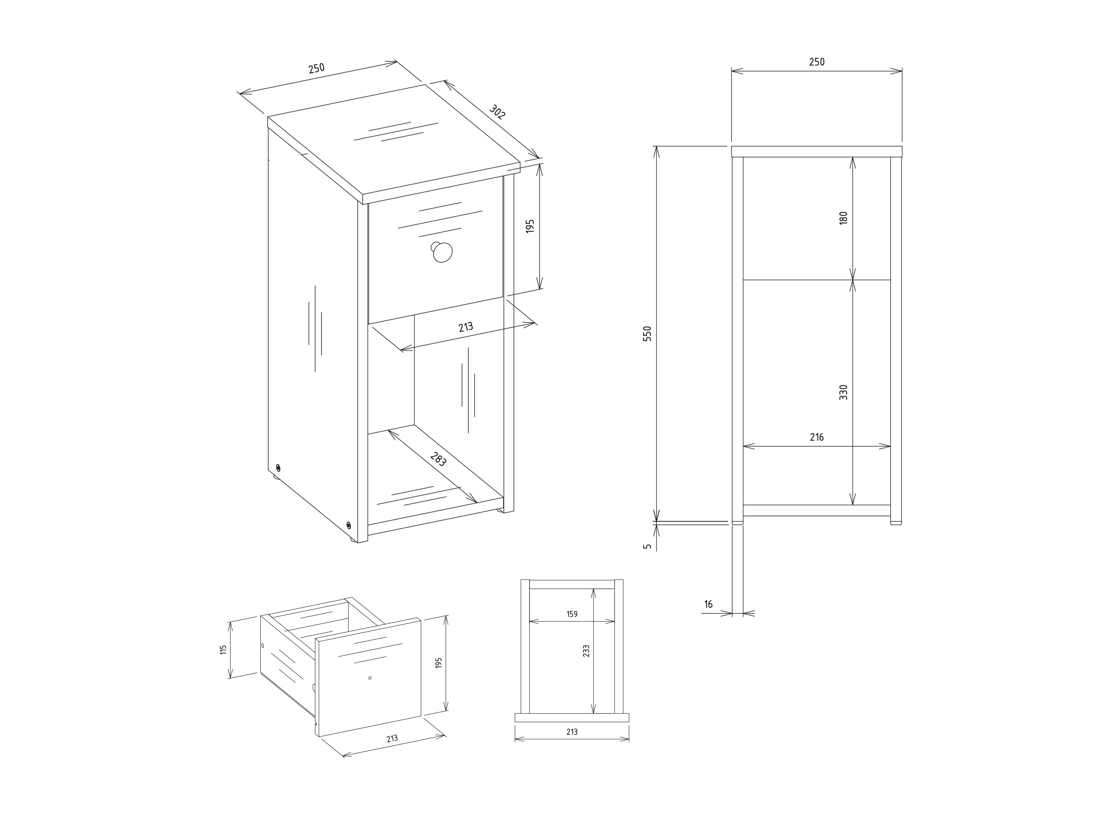 Bedside table Mandeville 409 (White)