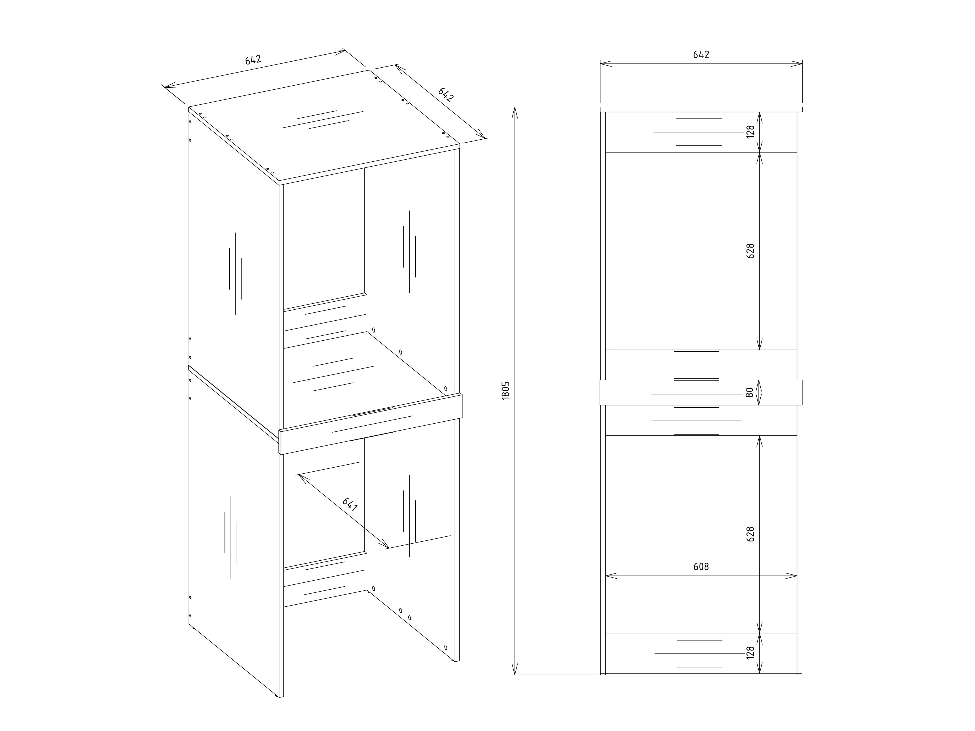 Bathroom shelf Balelbo 108 (Anthracite + Artisan oak)