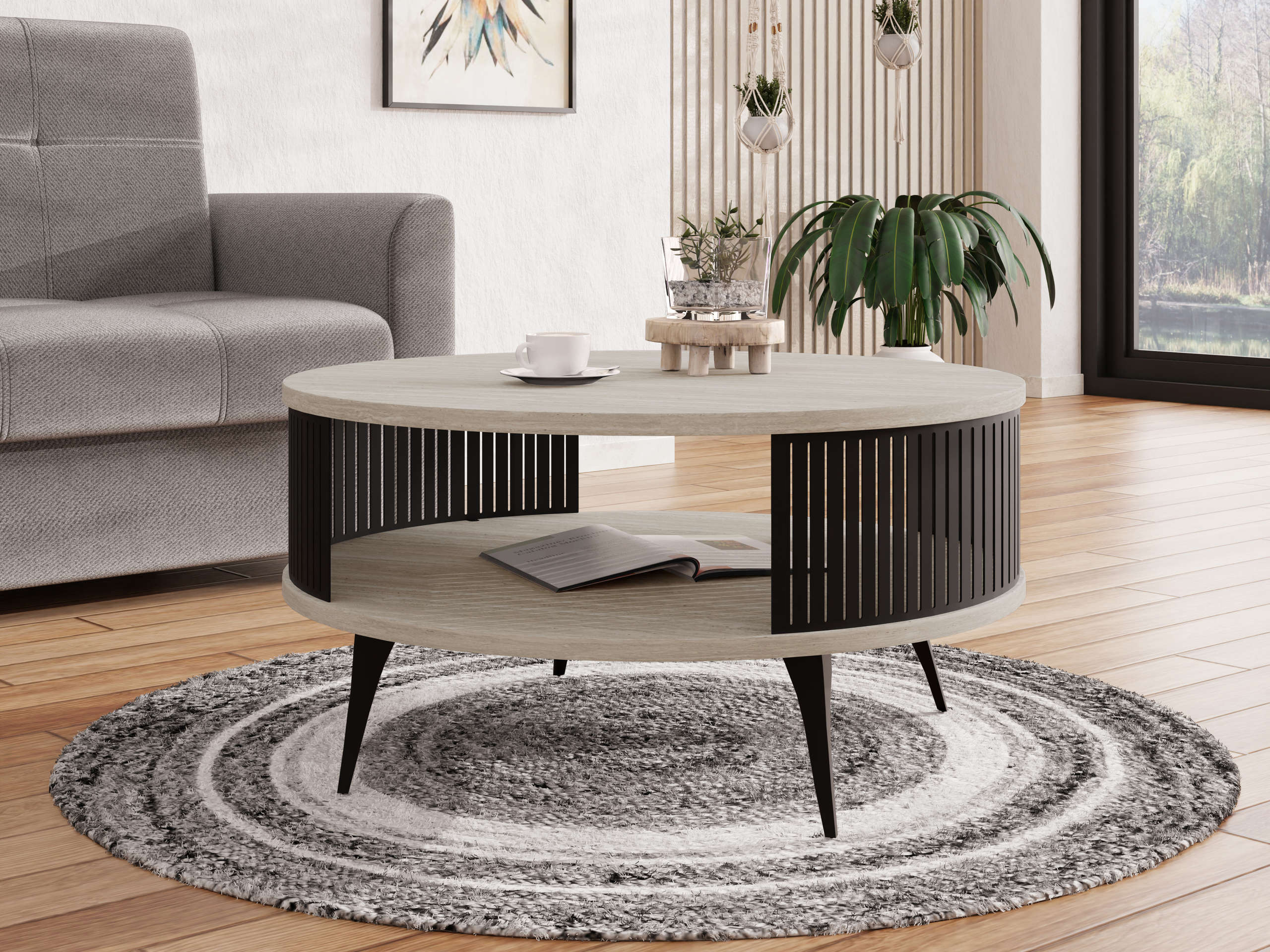 Coffee table Vitum (Light travertine)
