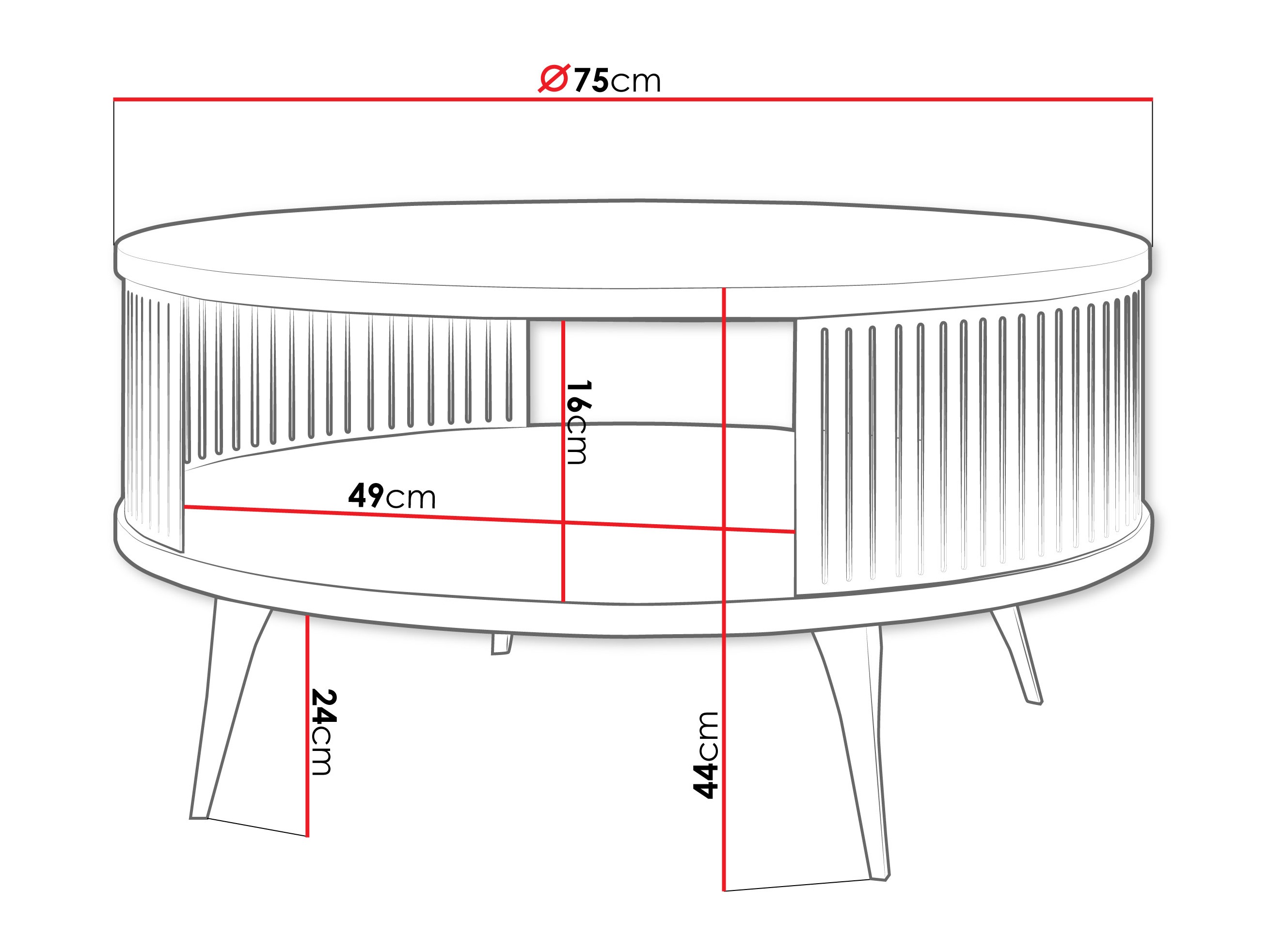 Coffee table Vitum (Light travertine)