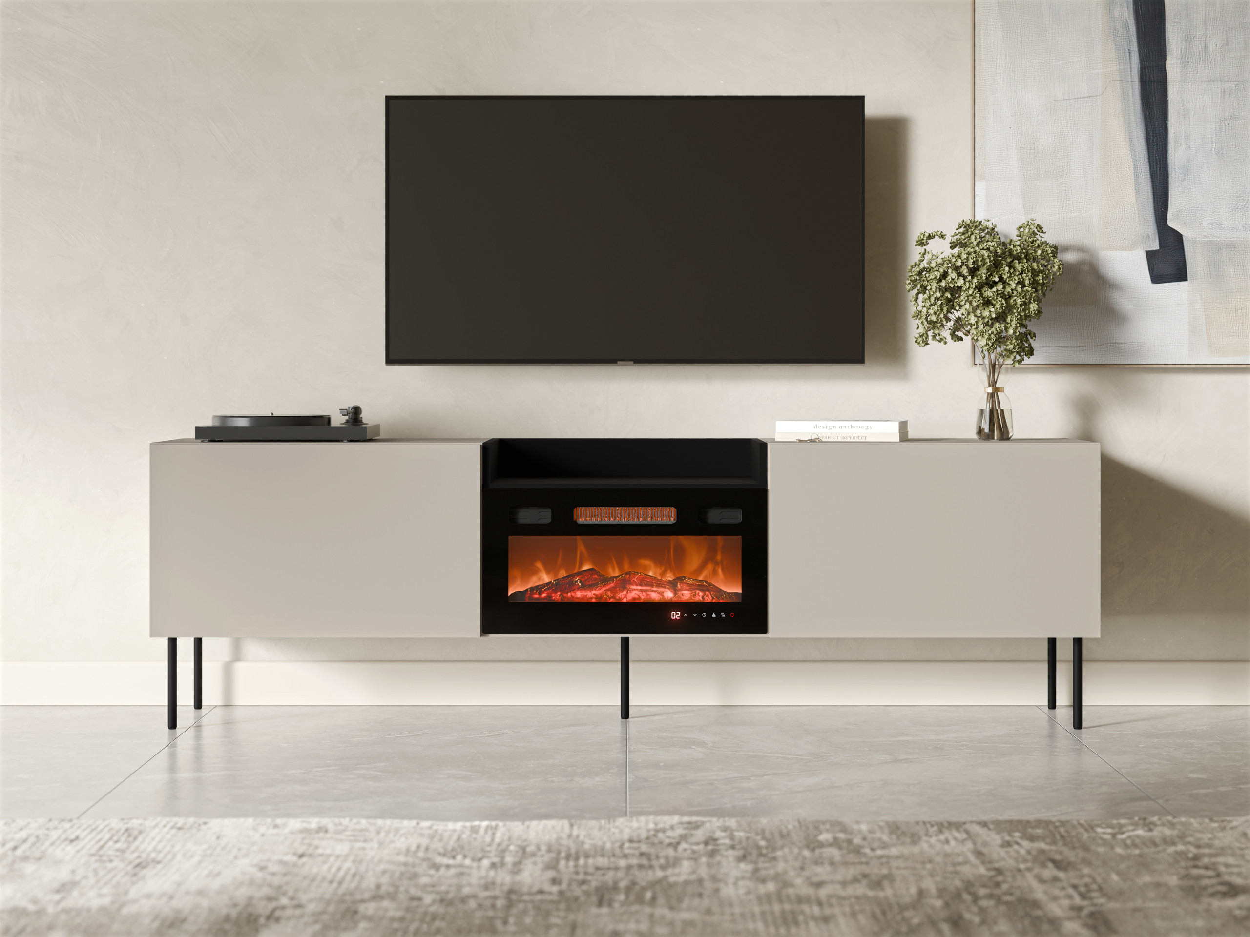 TV stand Charlotte 216 (Cashmere + Black)
