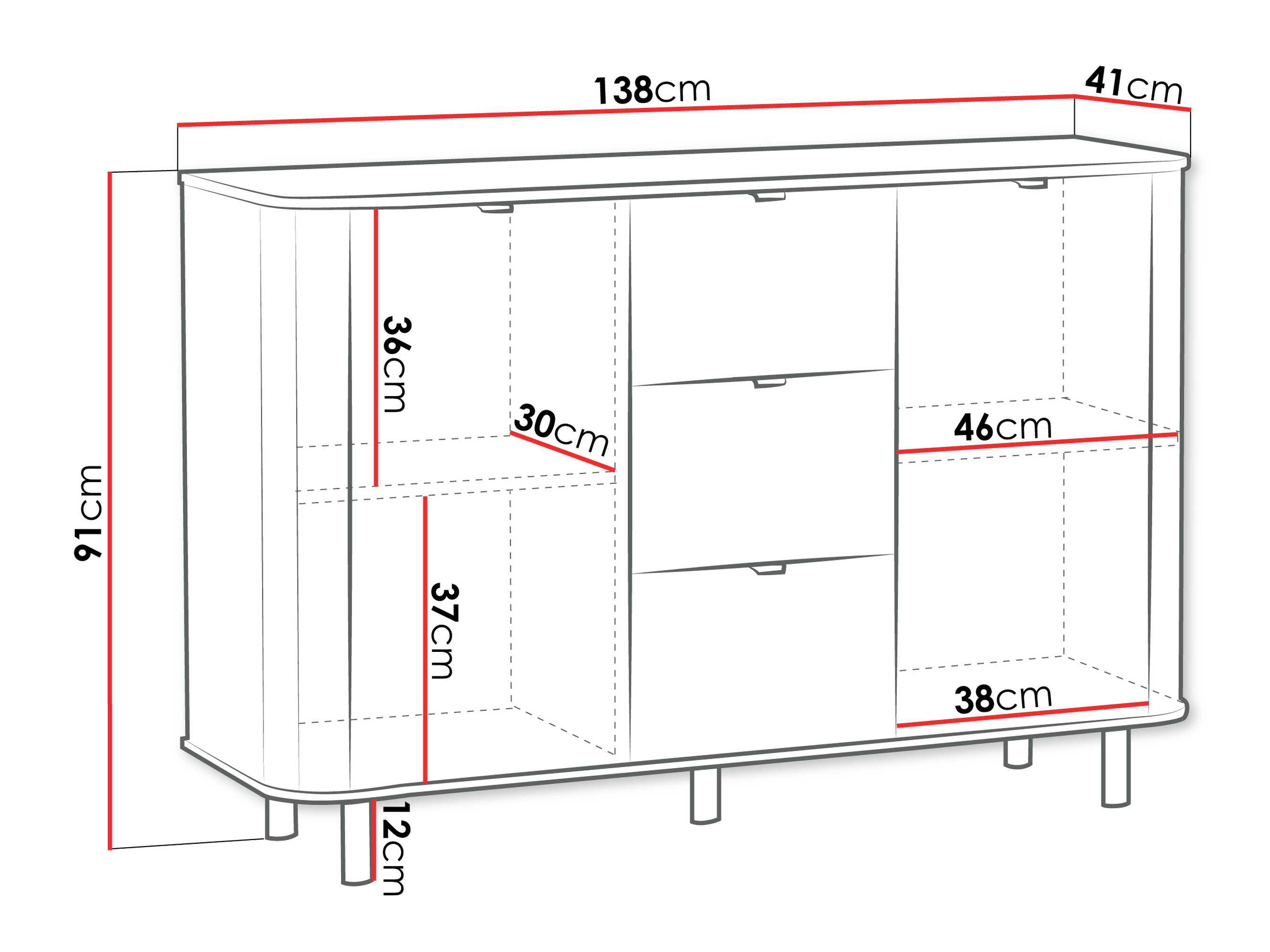 Chest of drawers Larala 100 (White)