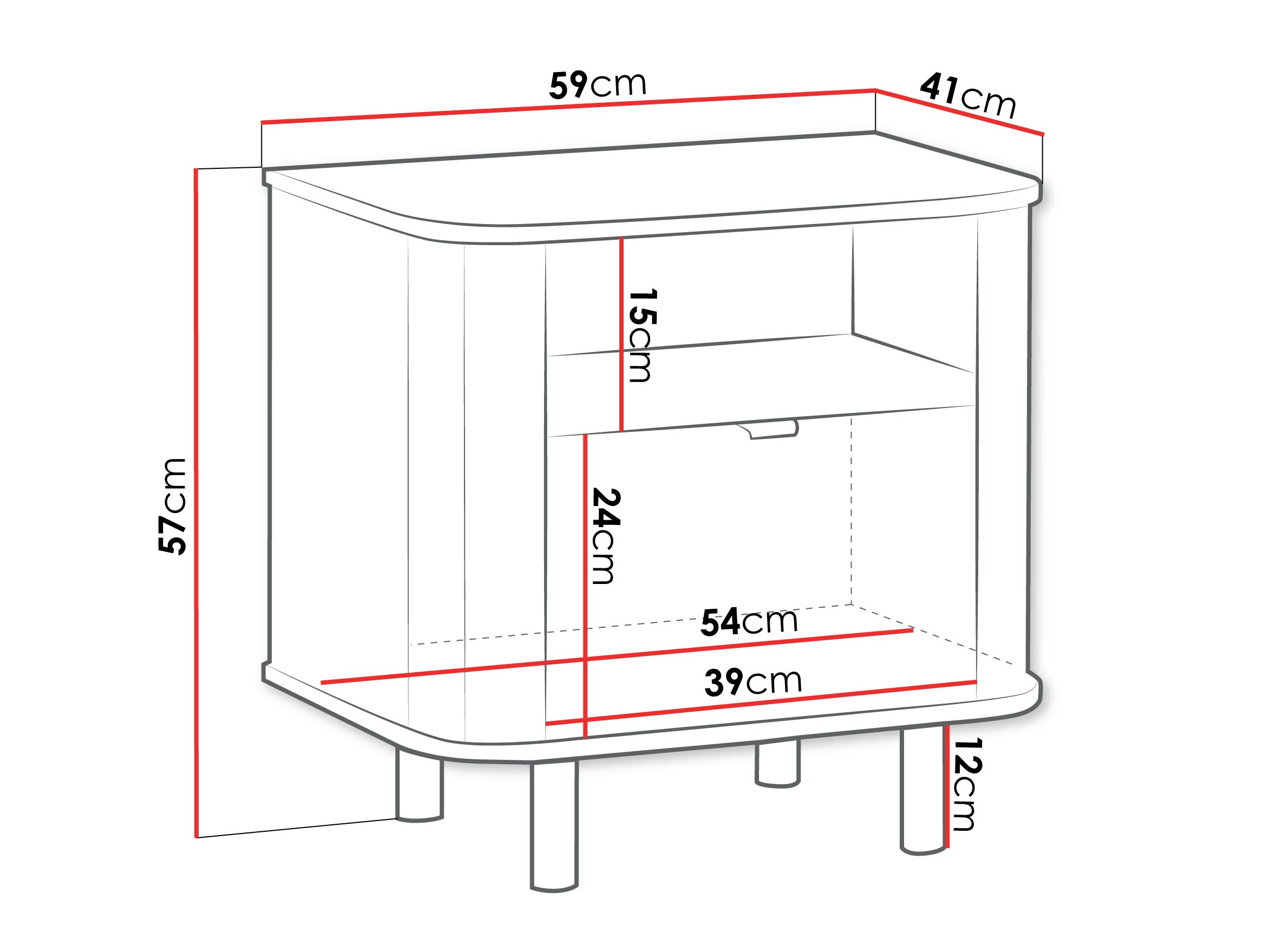 Bedside table Larala 107 (White)