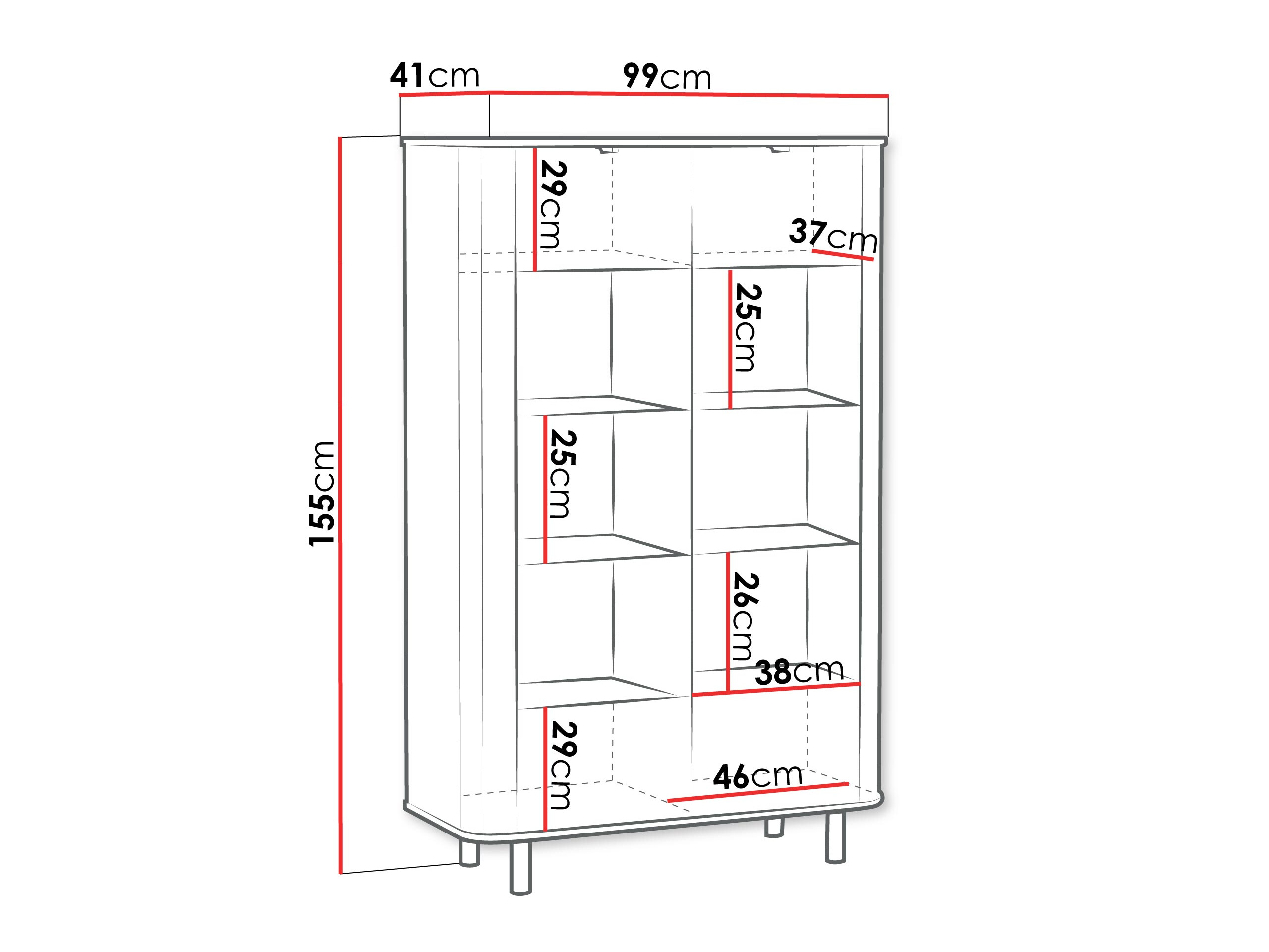 Bookcase Larala 109 (Grey beige)