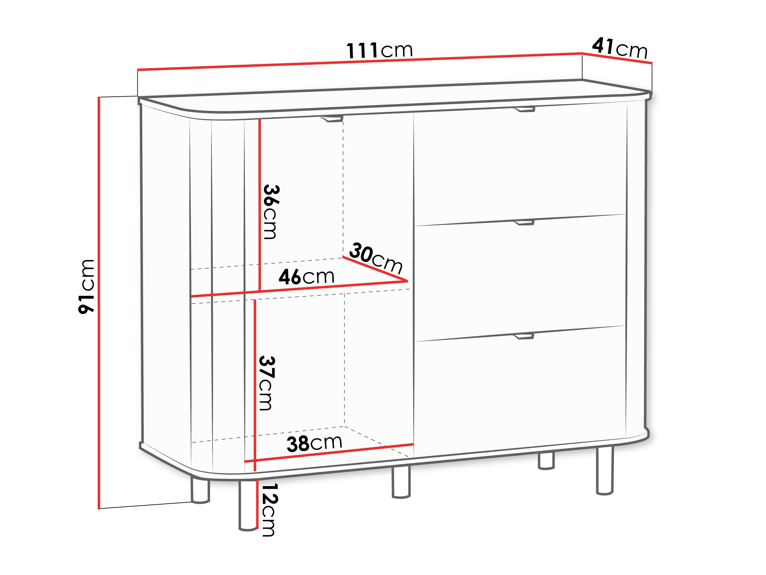 Chest of drawers Larala 102 (White)